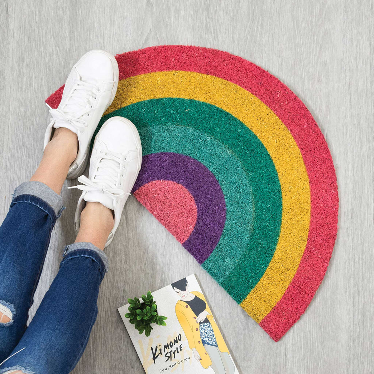 Fußmatte Regenbogen – Bunt · Happy · 70×40 cm | Fisura