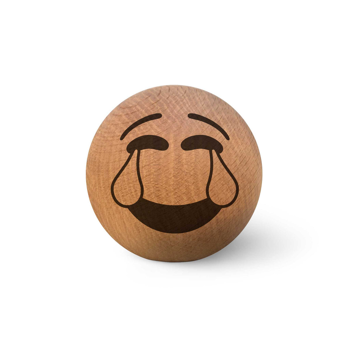 Wooden Emoticon Tears of Joy – Oak · Ø 7 cm | Spring Copenhagen
