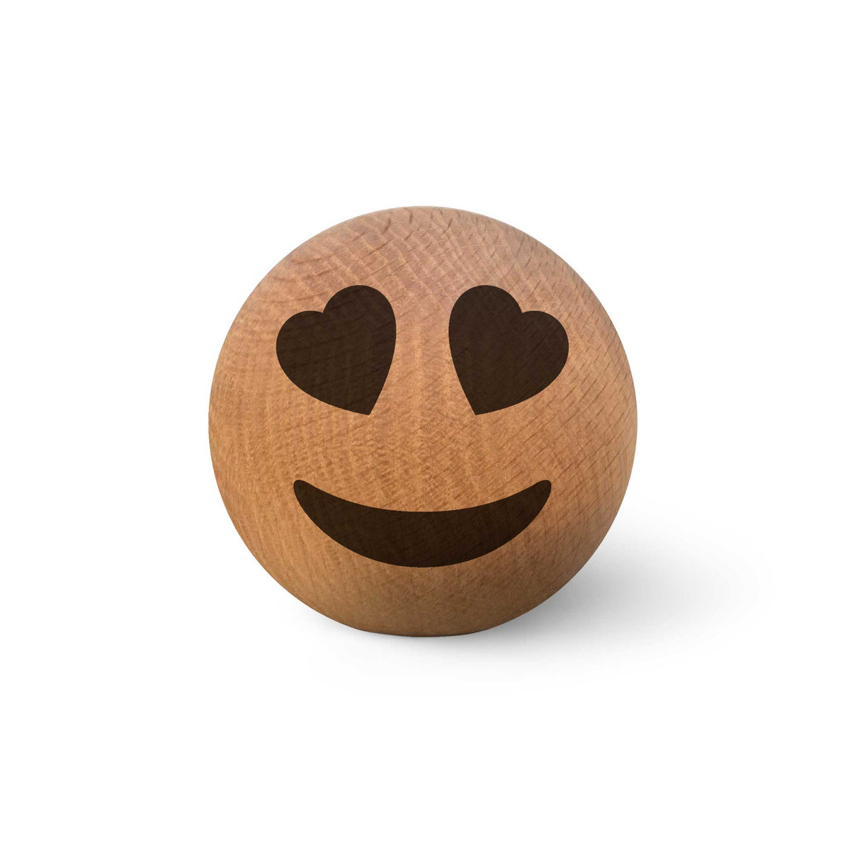 Emoticon in legno con occhi a cuore – Rovere · Ø 7 cm | Spring Copenhagen