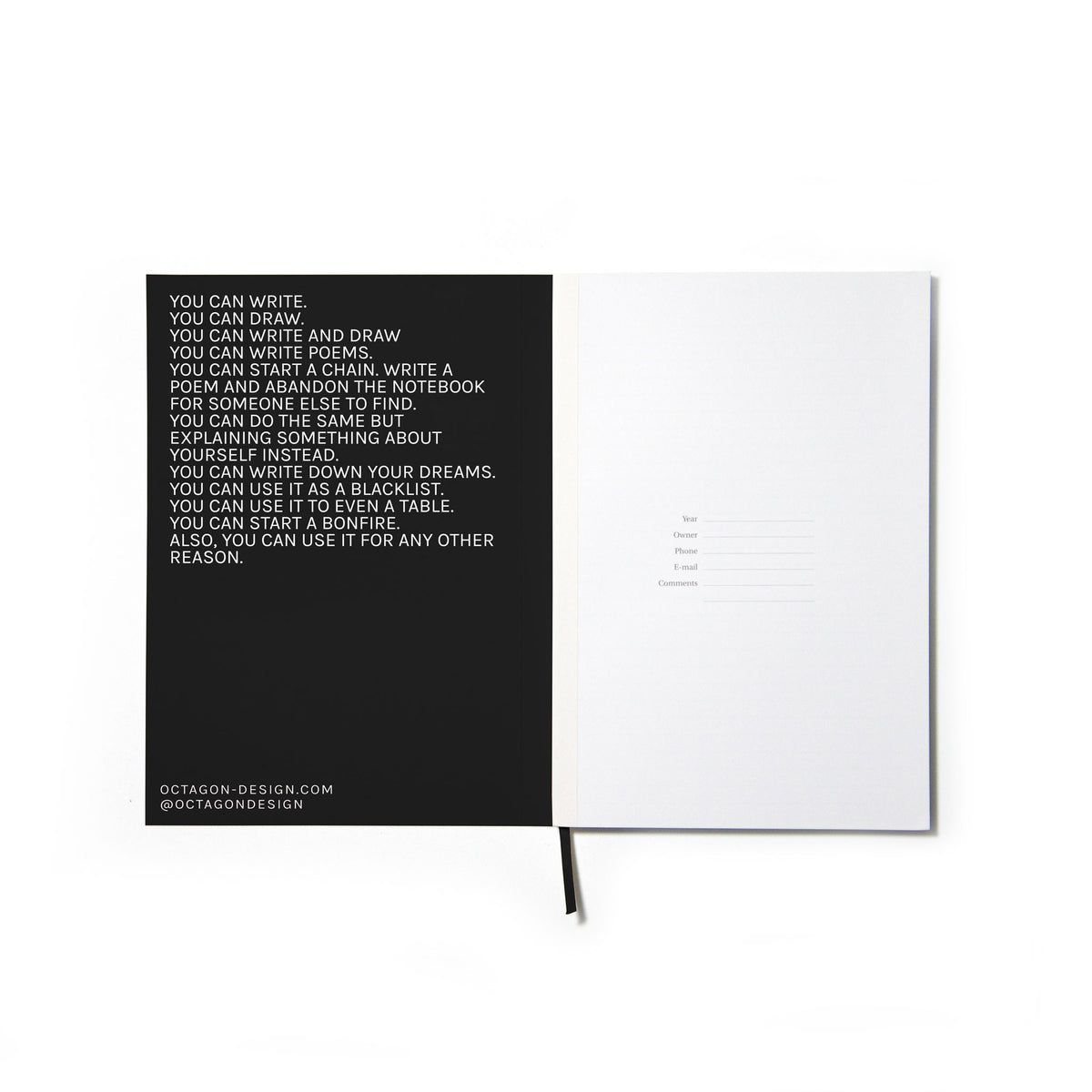 HURT | Schwarzes NOTIZBUCH | A5 mit Punktraster |  Octàgon Design