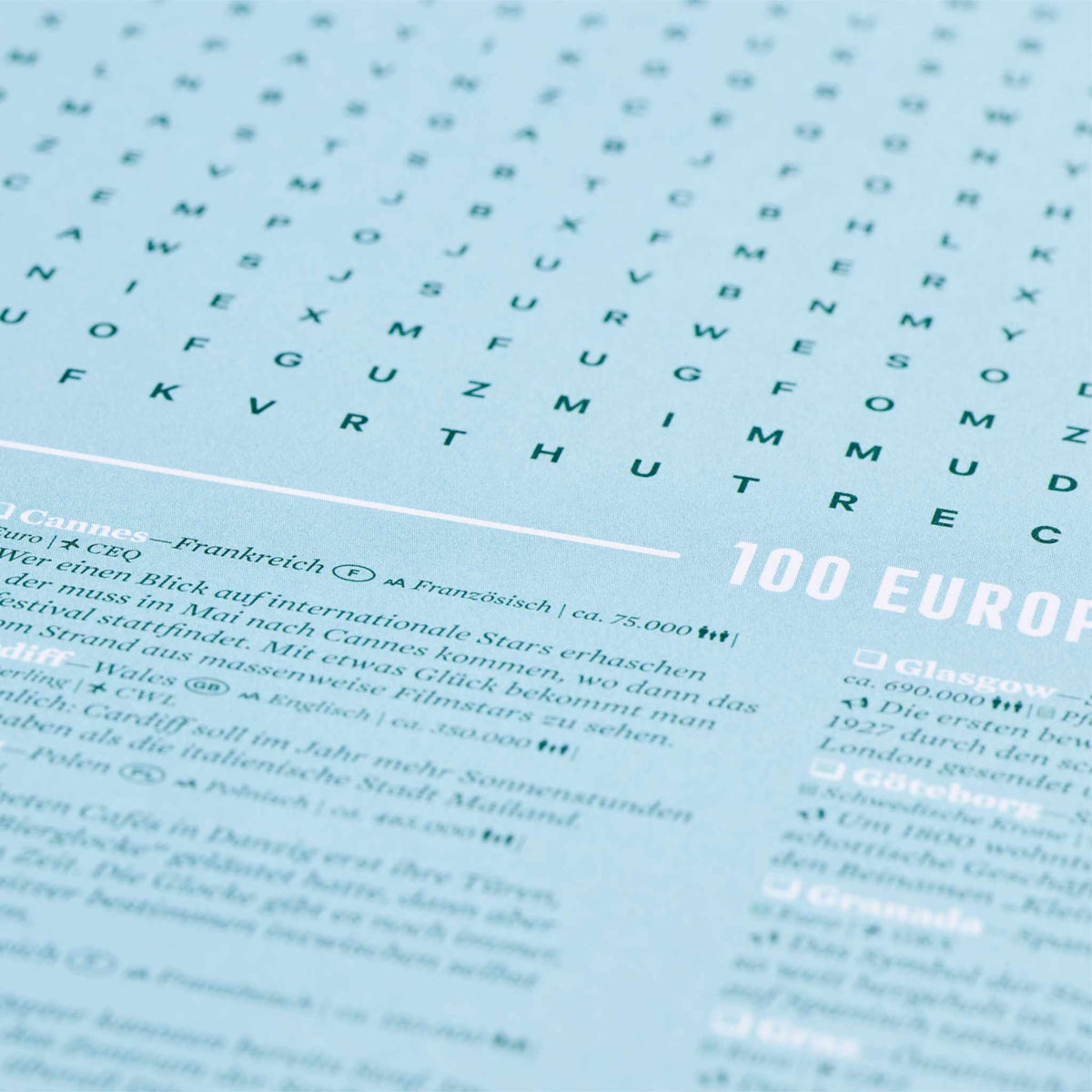 100 EUROPÄISCHE STÄDTE | XL Spiel & Rätsel POSTER | 65x100cm | Stratier