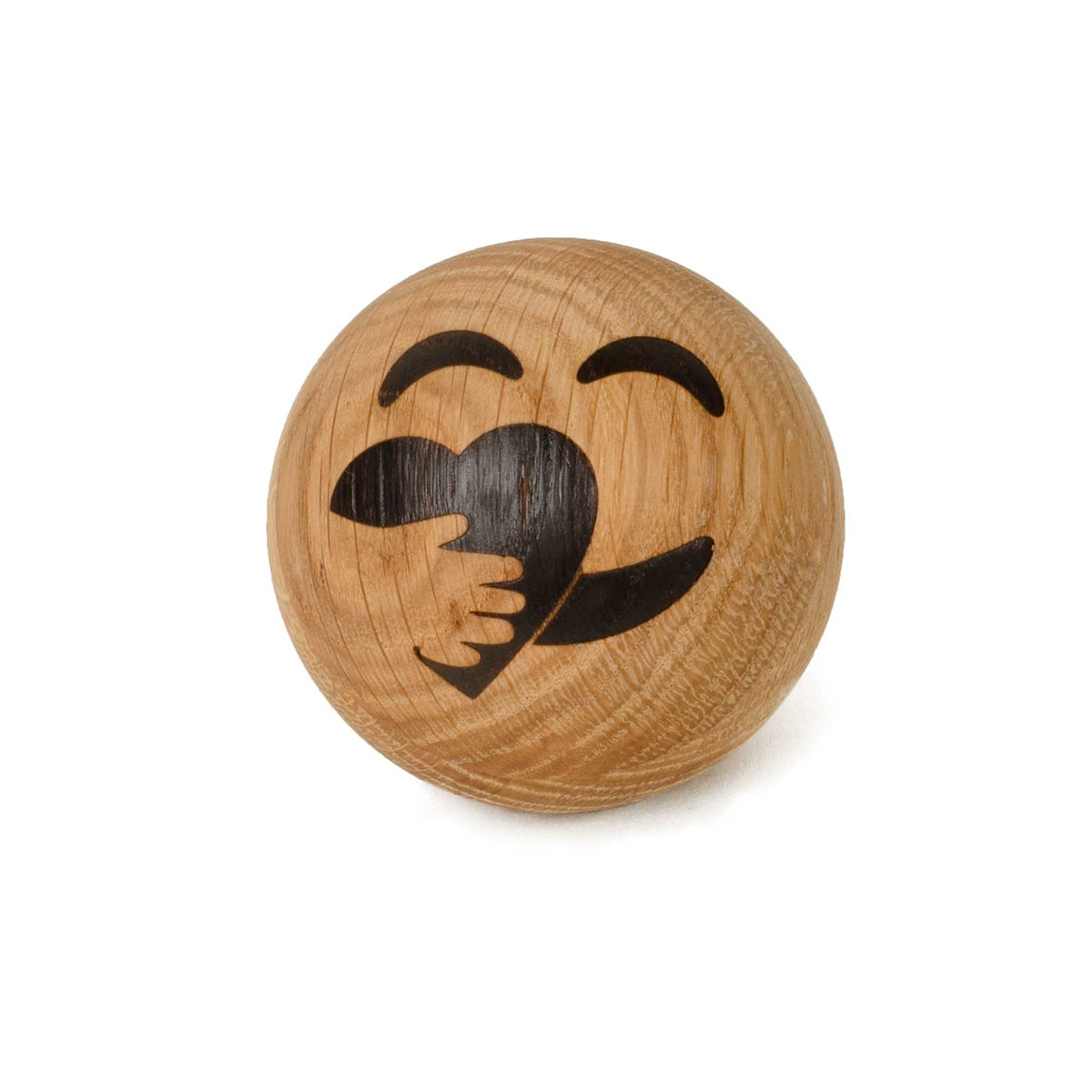 Houten emoticon 'Kümmerer' (zorger) – Eiken · Ø 7 cm | Spring Copenhagen