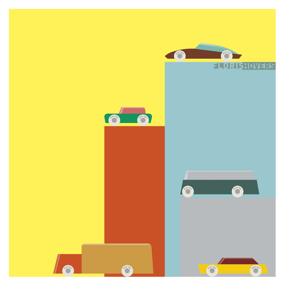 DUOTONE CAR #3 | Design-SPIELZEUGAUTO aus Holz | Floris Hovers | Ikonic
