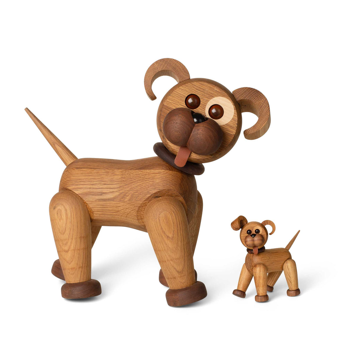 Wooden Dog Happy Small – Oak · 14 cm | Spring Copenhagen