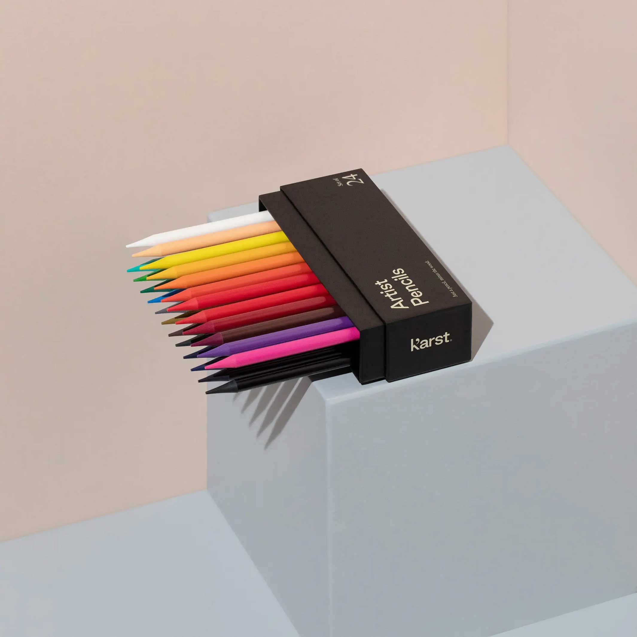 CRAYONS D'ARTISTE SANS BOIS | ENSEMBLE DE CRAYONS graphite sans bois | Ensemble de 24 | Papier de pierre karstique