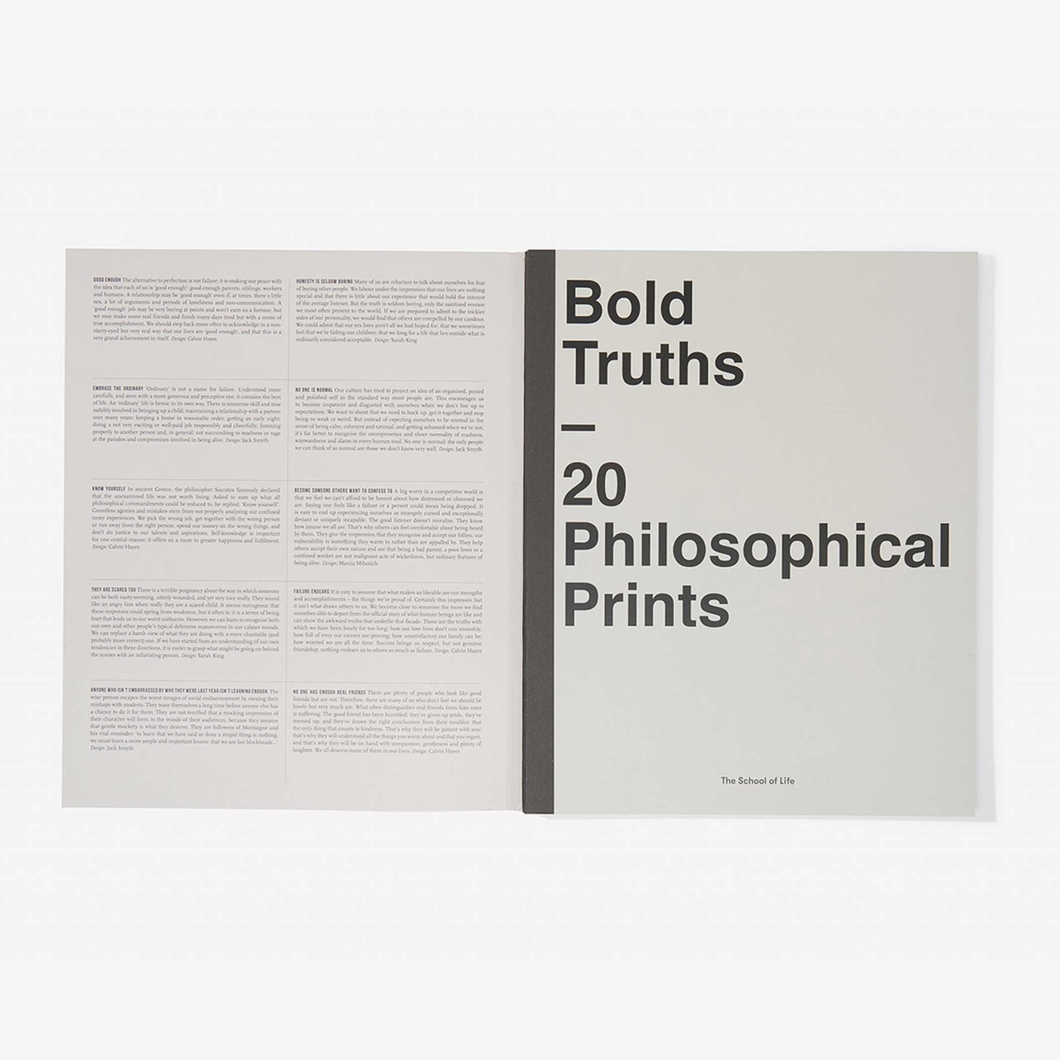 BOLD TRUTHS - Poster-Buch mit 20 Philosophical Prints - English Edition | The School of Life