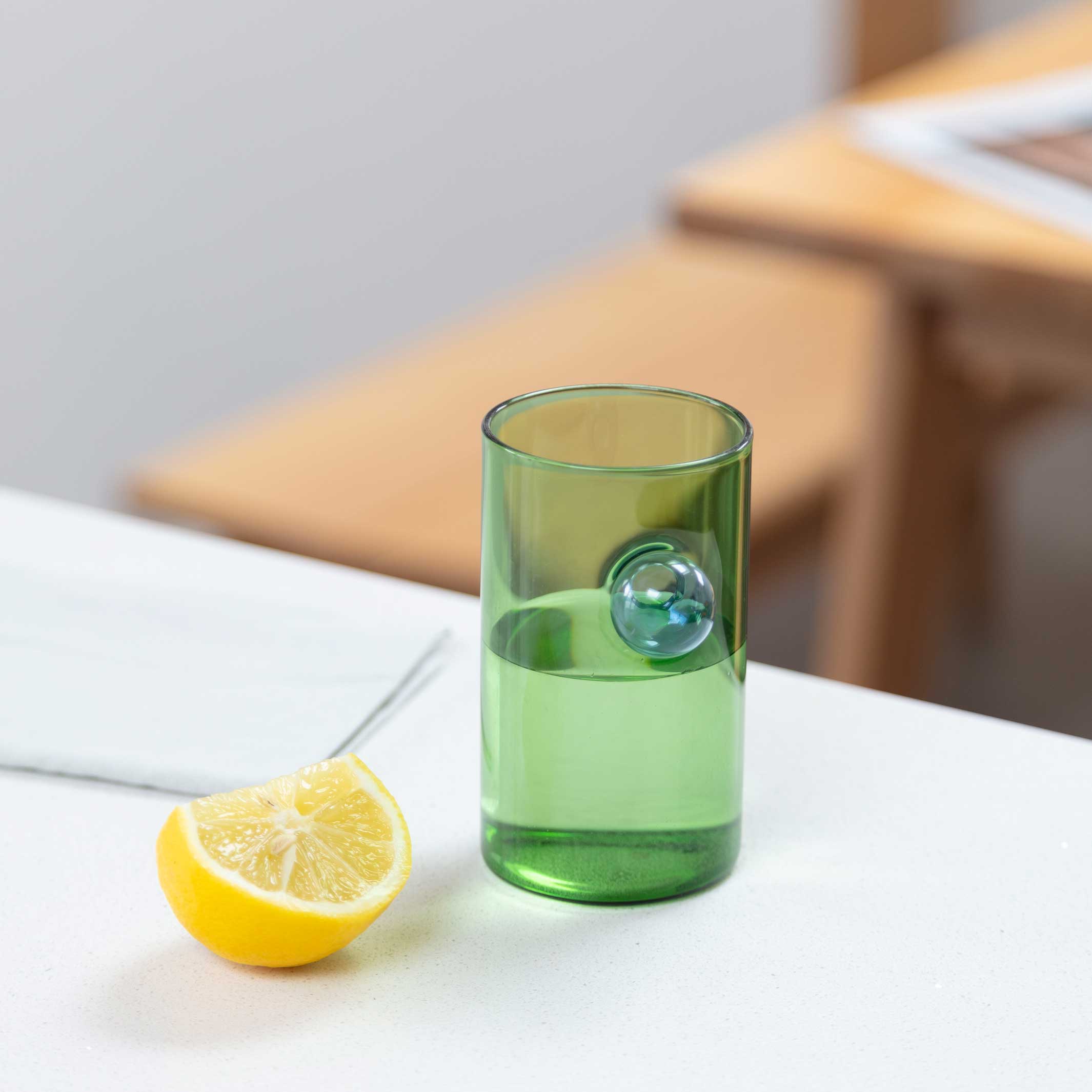 BUBBLE GLASSES |  DRINKING GLASSES or small VASE | 11x6 cm | Block Design
