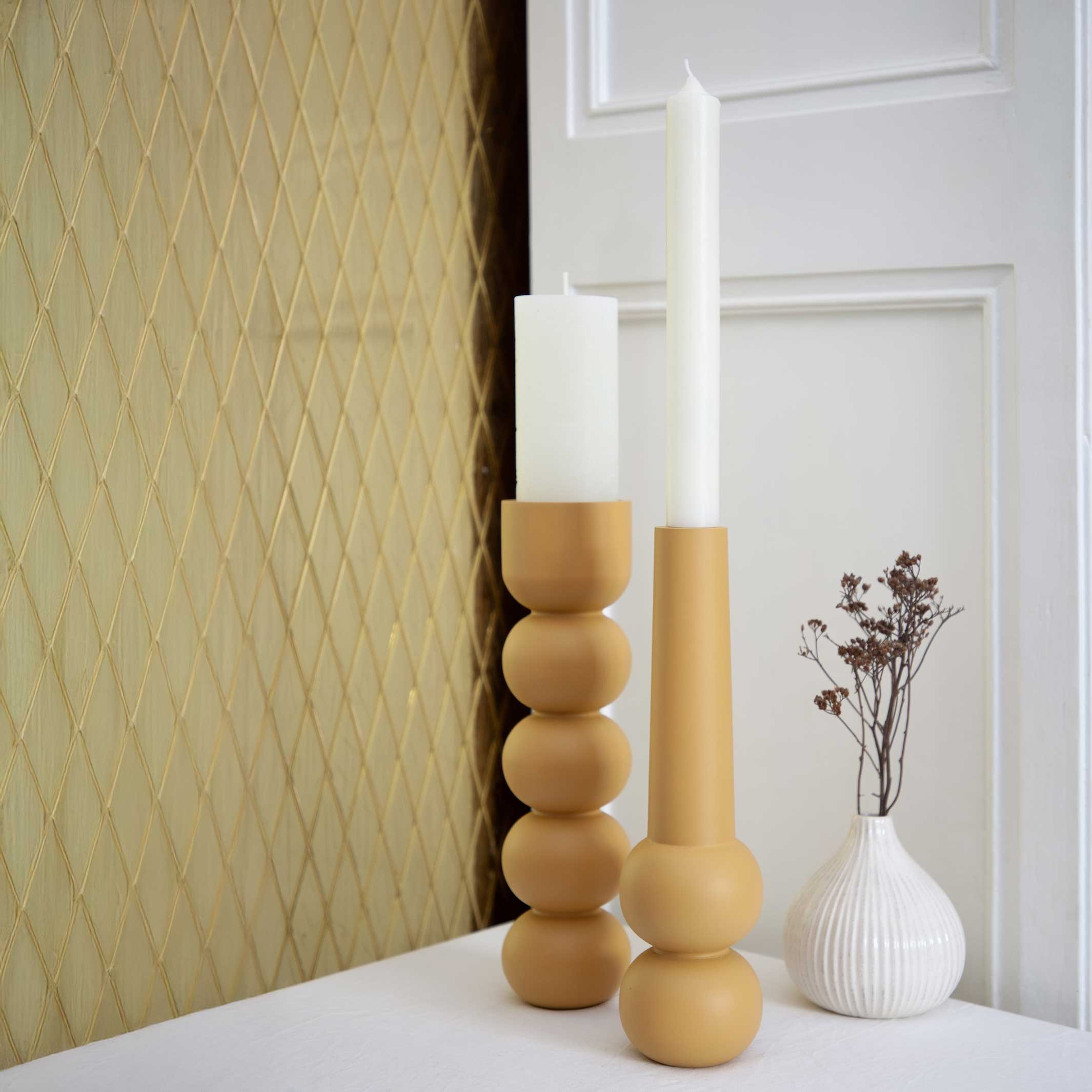 CONE HIGH - wooden Candleholder 32 cm high | Lemon Lily