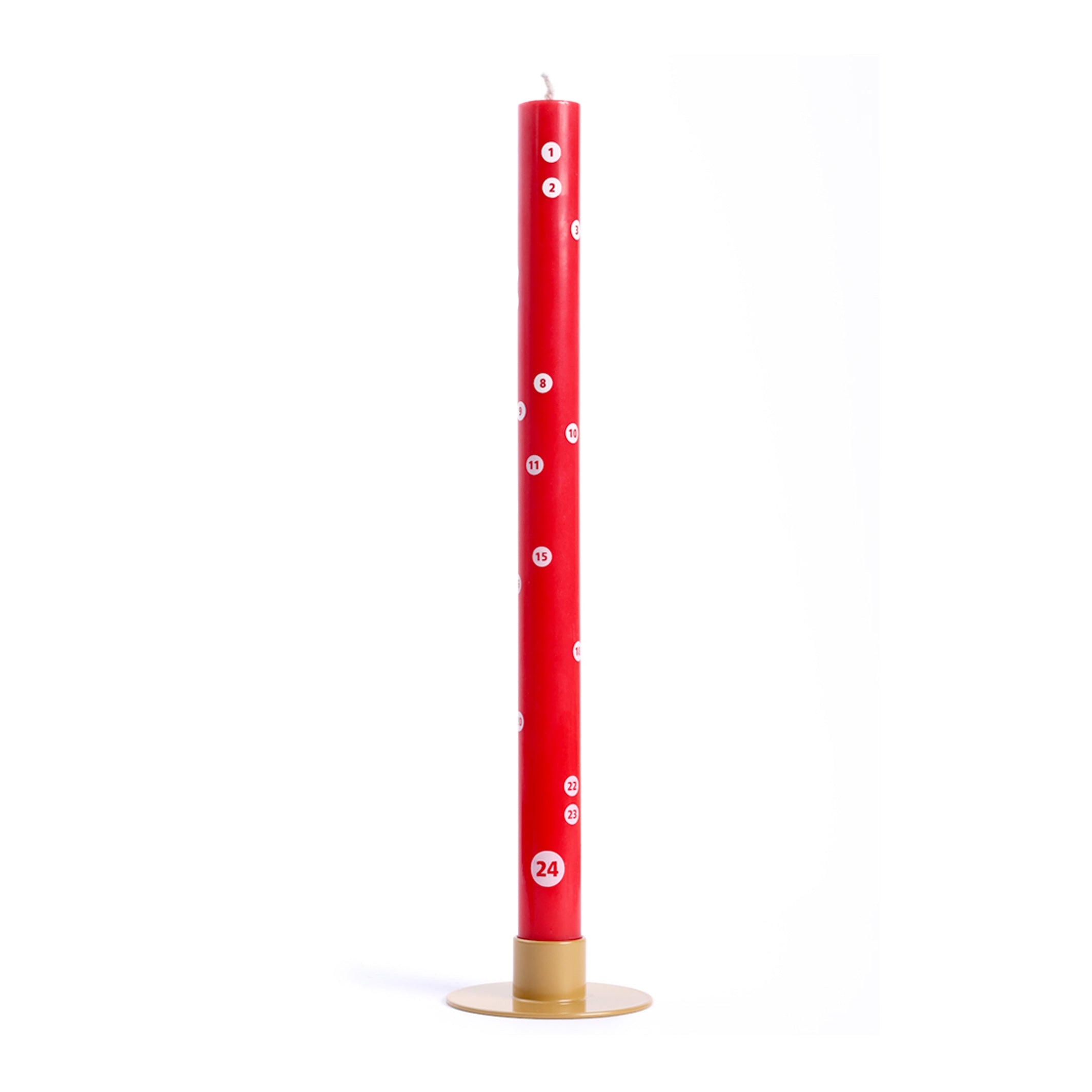 COUNTDOWN ADVENT CANDLE | Red, thin CHRISTMAS CANDLE | 10-11 hrs burn time | not the girl who misses much
