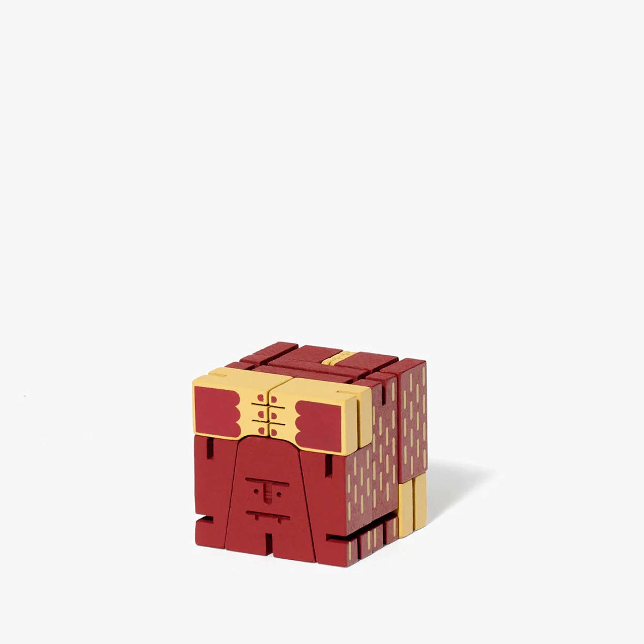 CUBEBOT CRYPTOIDS SASQUATCH - Roter 3D Puzzle Roboter - Small | David Weeks | Areaware