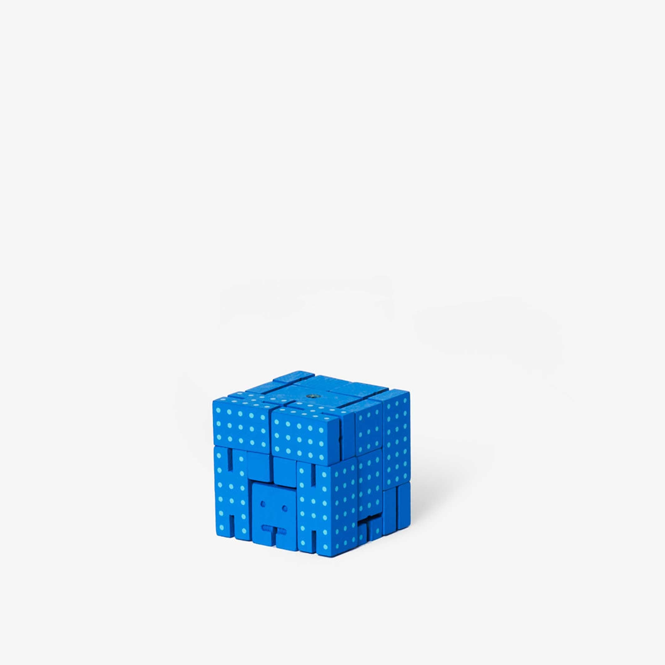 CUBEBOT® DOT Micro - Blue Dotted 3D Puzzle Robot | David Weeks | Areaware