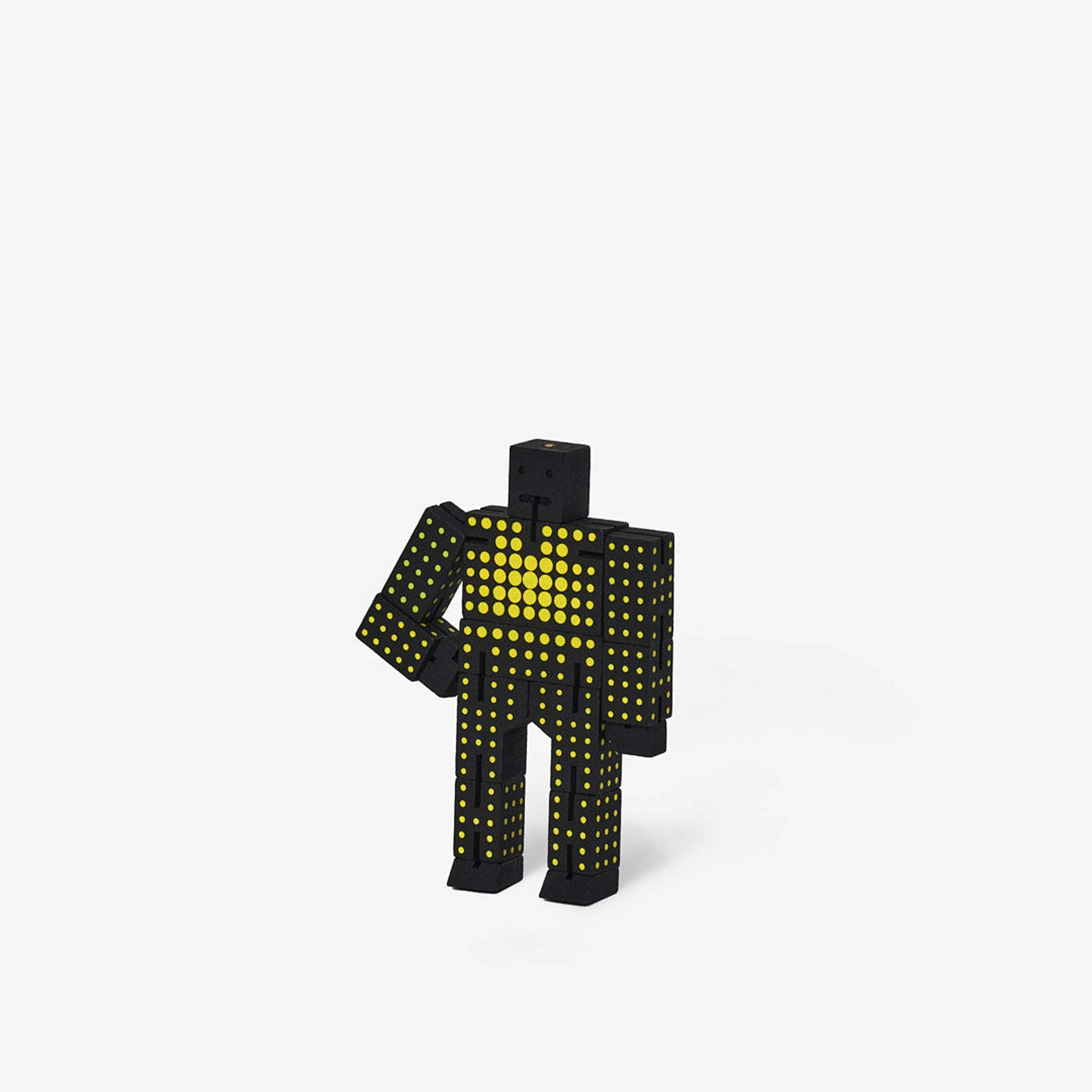 CUBEBOT® DOT Micro - Black & Yellow Dotted 3D Puzzle Robot | David Weeks | Areaware