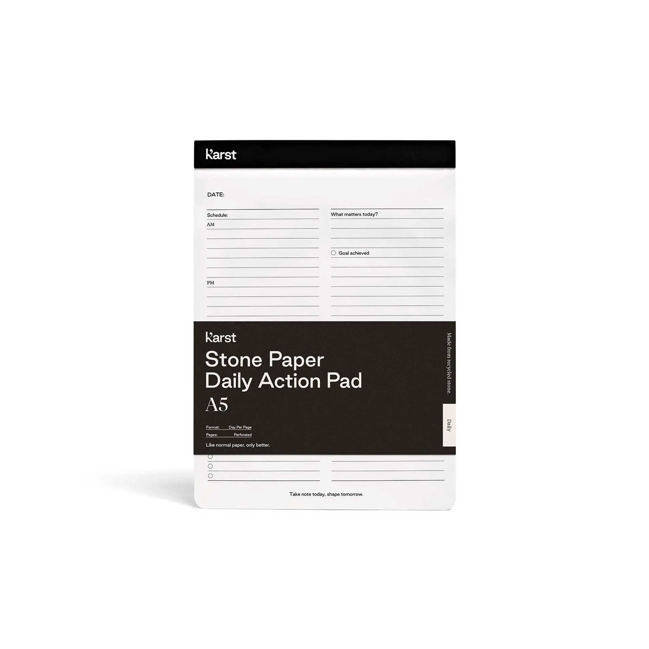 DAILY ACTION PAD | TAGES-AUFGABENPLANER | A5 | Karst Stone Paper