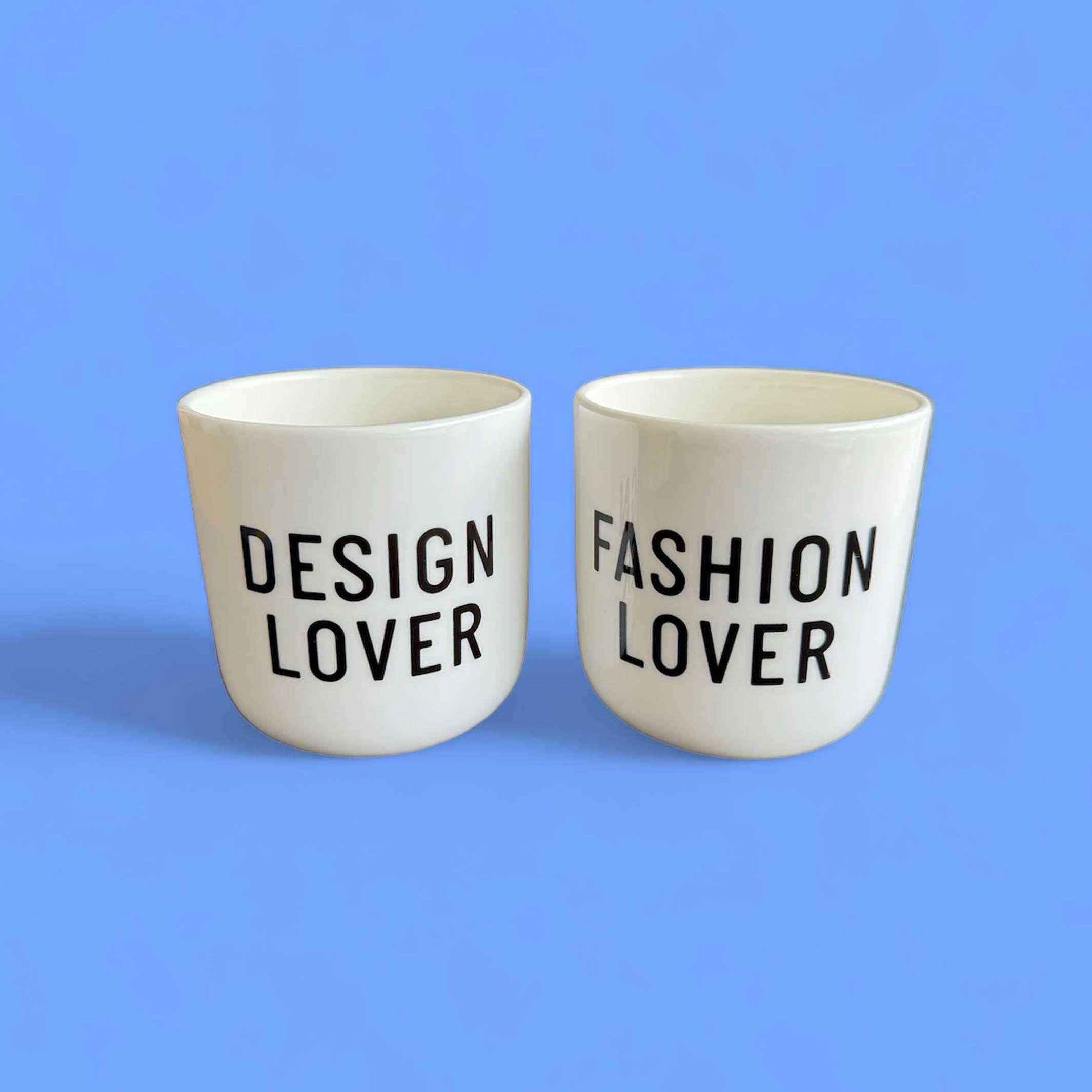 DESIGN LOVER | white coffee & tea MUG with black typo | PLTY