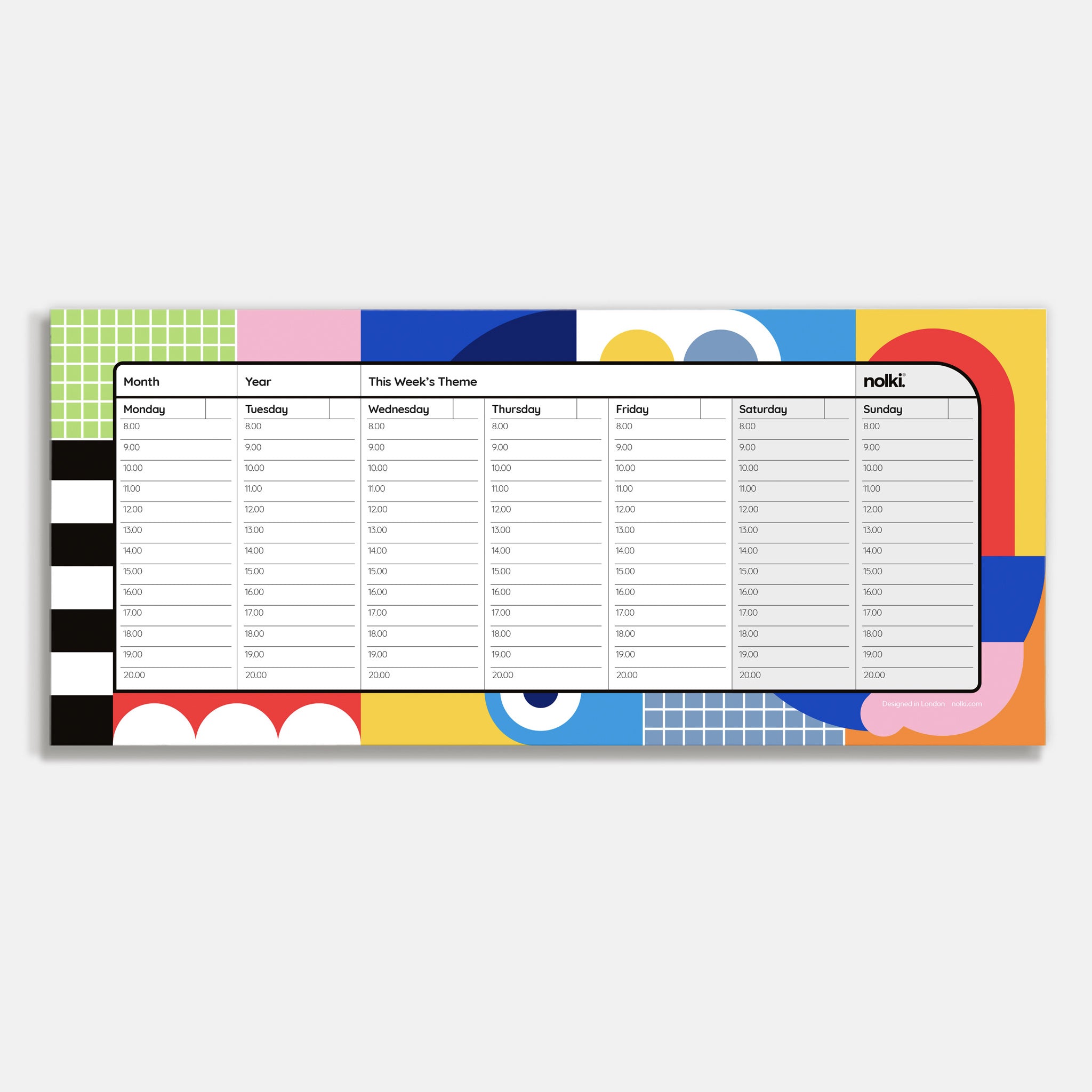 WEEK DESKPLANNER Luna Park | WOCHEN SCHREIBTISCH PLANER | 50 Seiten | nolki