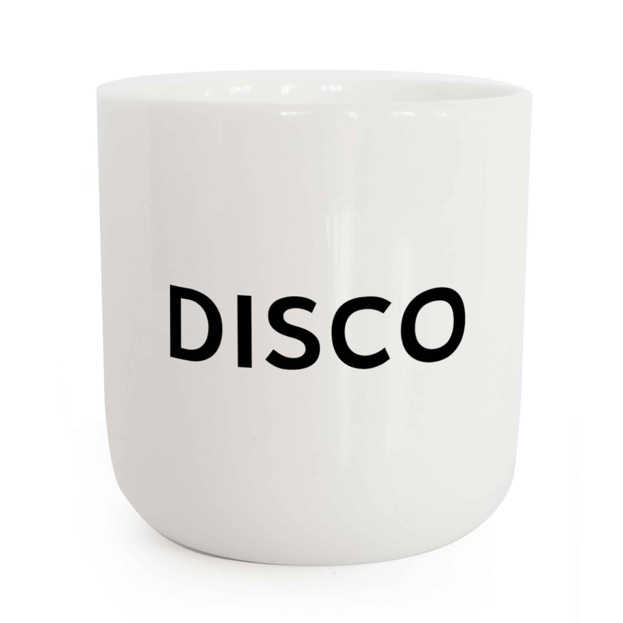 DISCO | white coffee & tea MUG with black typo | Beat Collection | PLTY