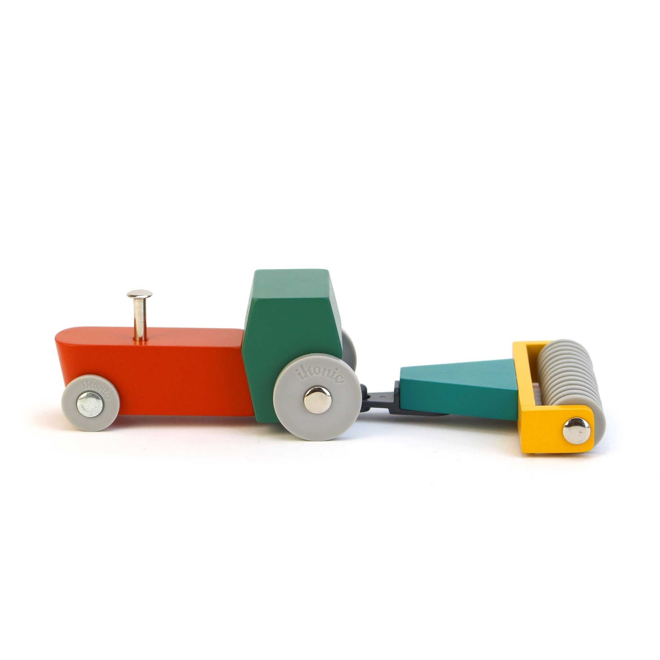 DUOTONE CAR #7 | Wooden Design TOY TRACTOR with Trailers | Floris Hovers | Ikonic