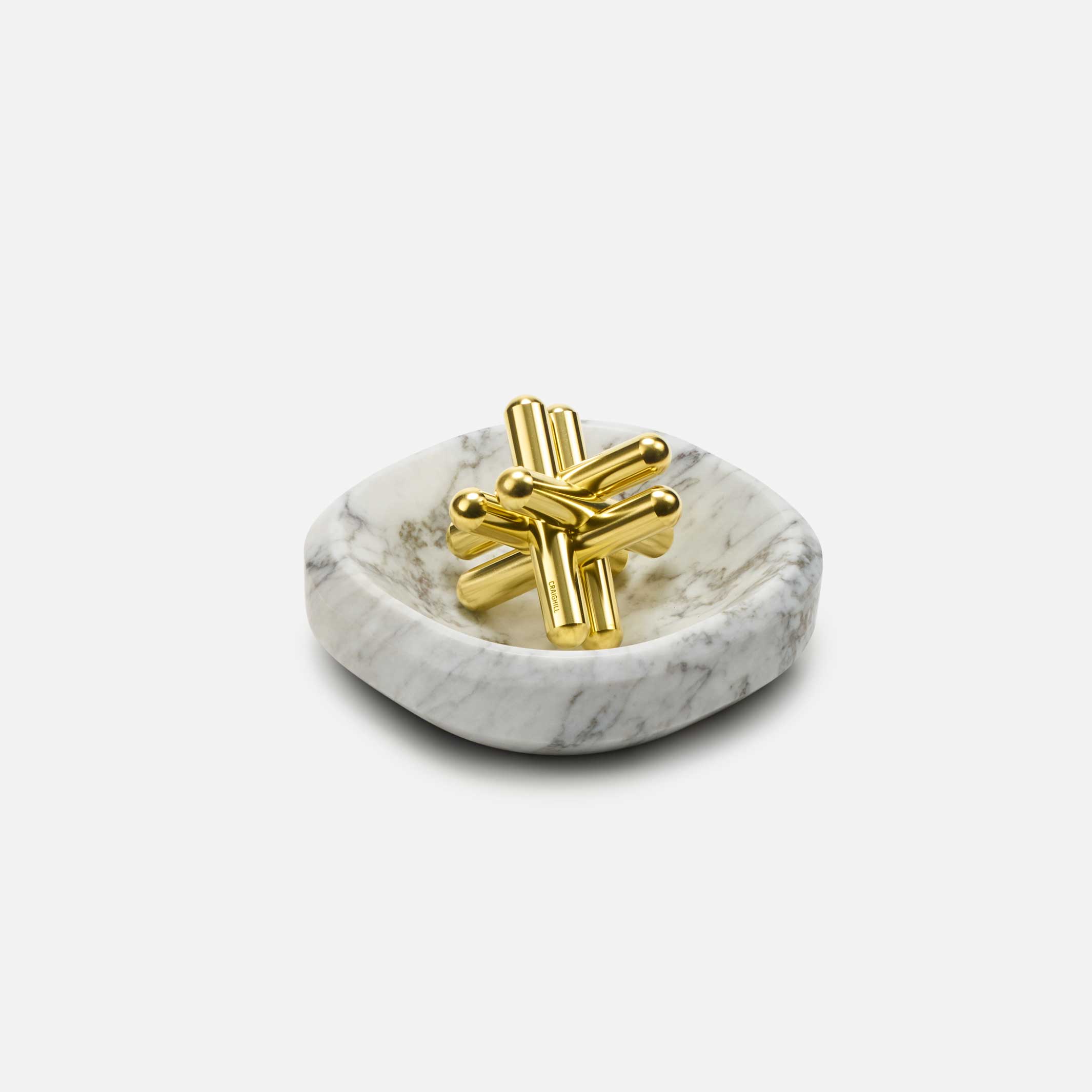 FACET BOWL | ABLAGE | Kleine SCHALE aus weissem Carrara Marmor | 14 cm | Craighill