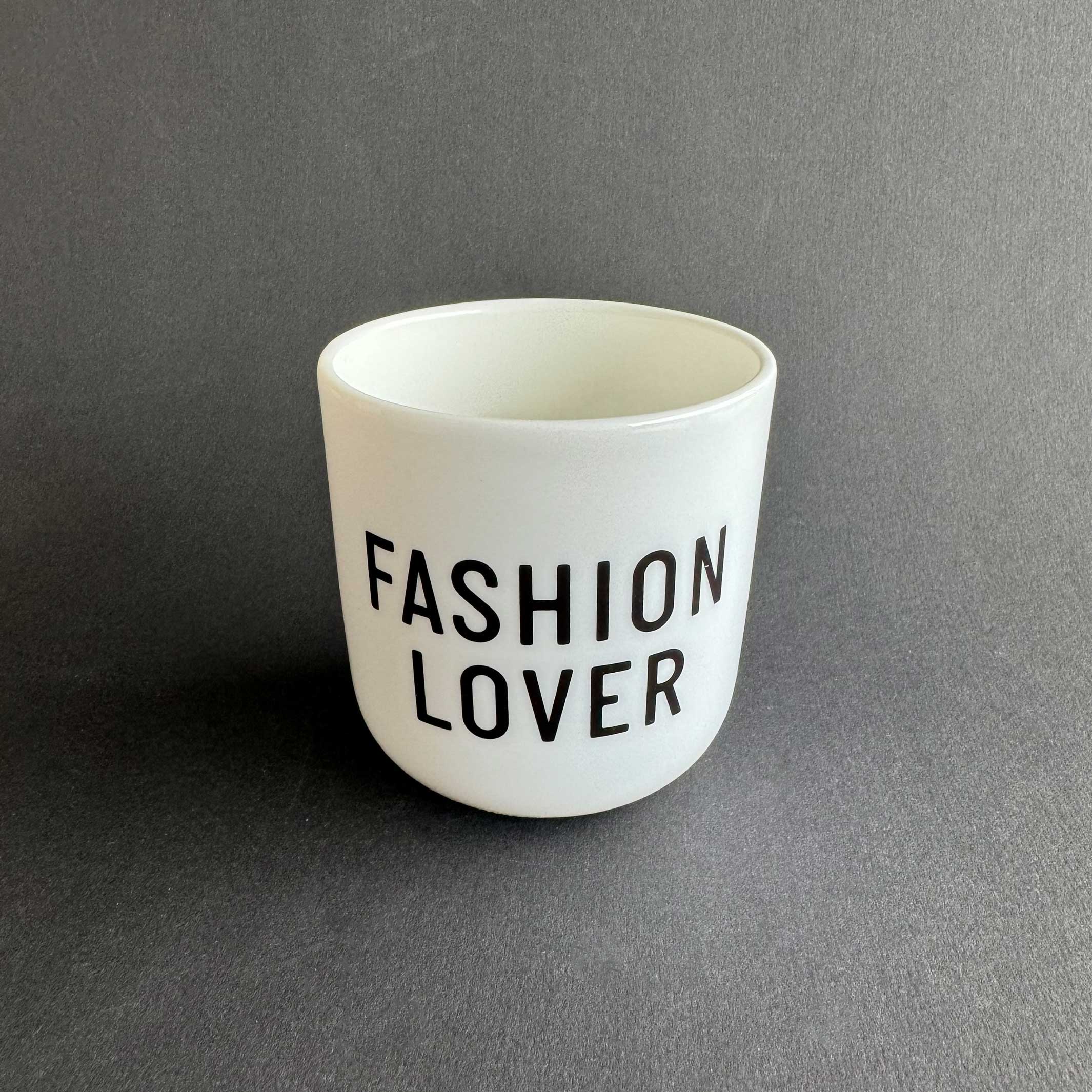 FASHION LOVER | white coffee & tea MUG with black typo | PLTY