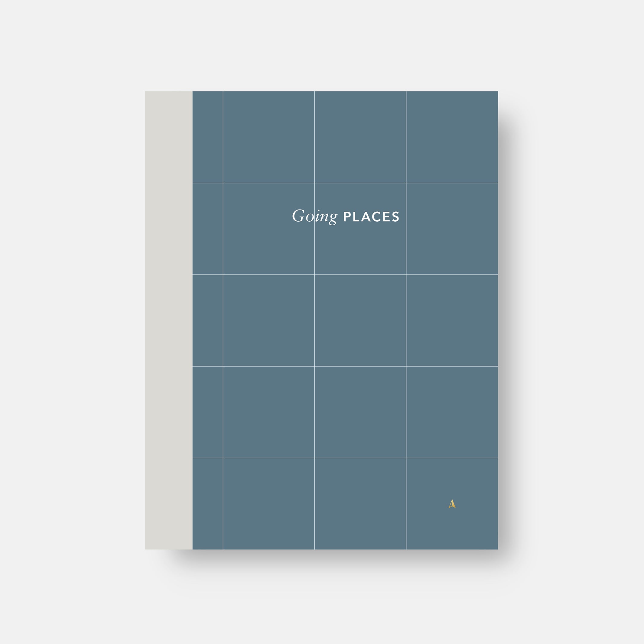 GOING PLACES - Large, teal blue Softcover Notebook - 24x18,5 cm | Somewhere