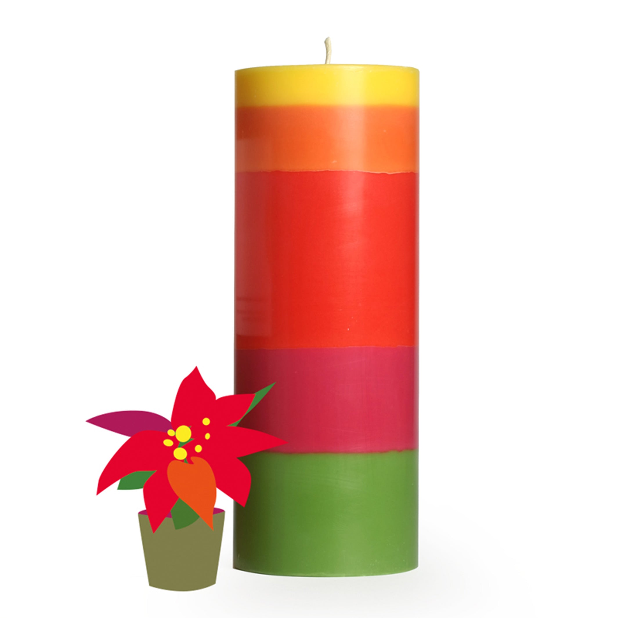 POINSETTIA | Big PILLAR CANDLE | 73 hrs burn time | not the girl who misses much
