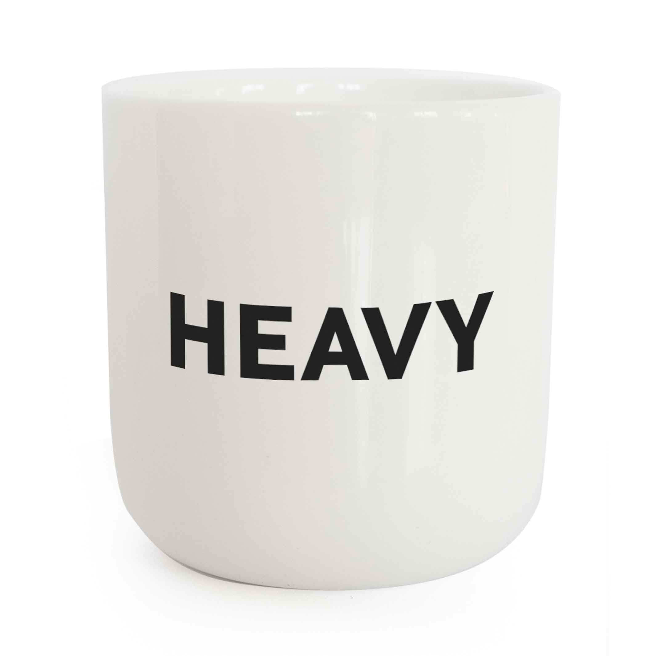 HEAVY | white coffee & tea MUG with black typo | Beat Collection | PLTY