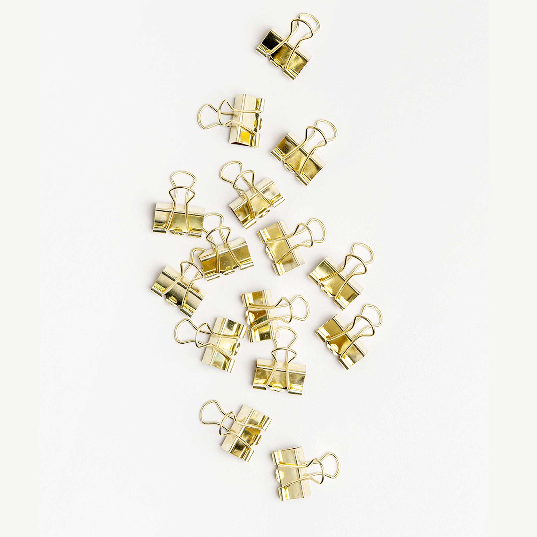 MINI BINDER Clips - 20 Fold Back Clips in a jar - Gold 1,9 cm | Somewhere