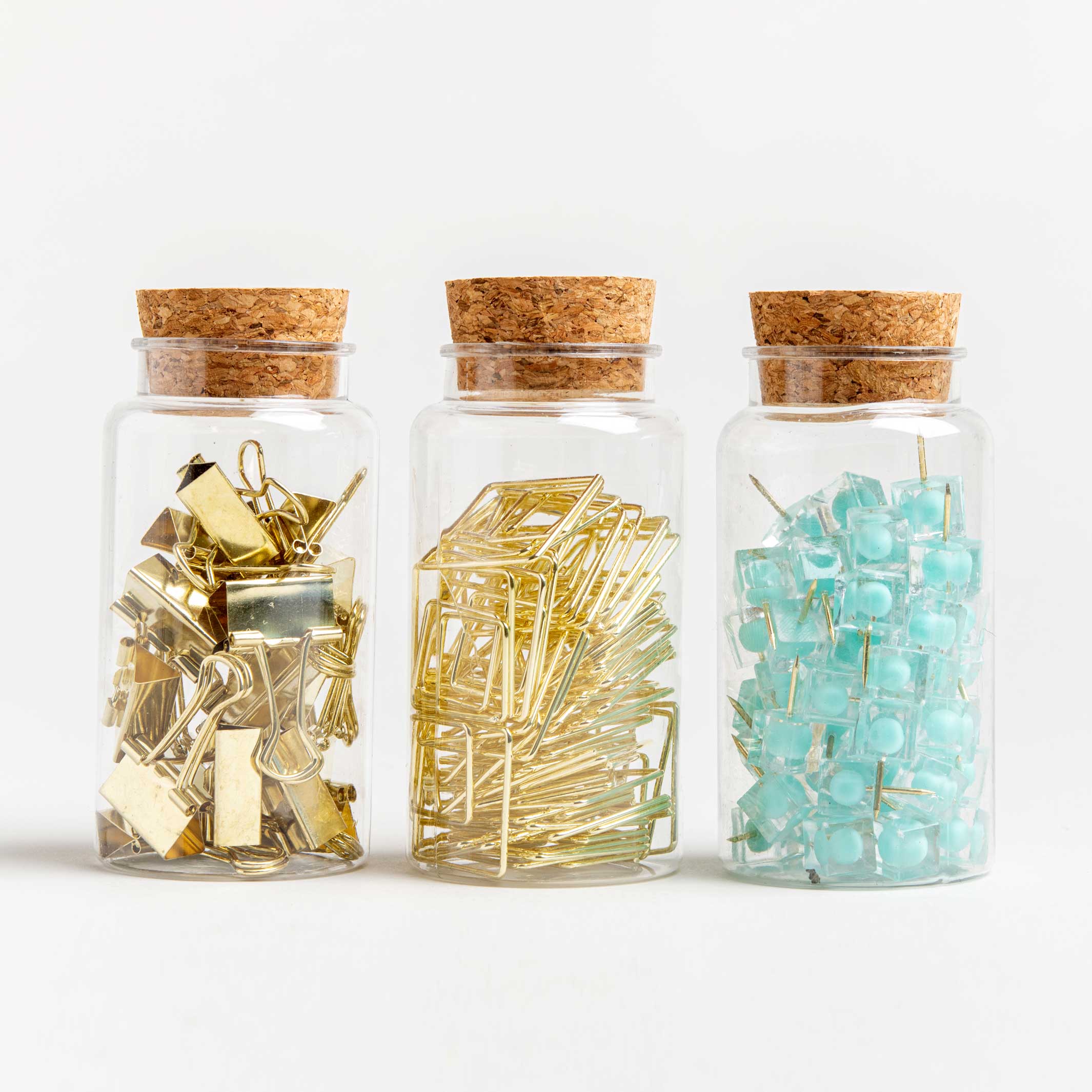 MINI BINDER Clips - 20 Fold Back Clips in a jar - Gold 1,9 cm | Somewhere