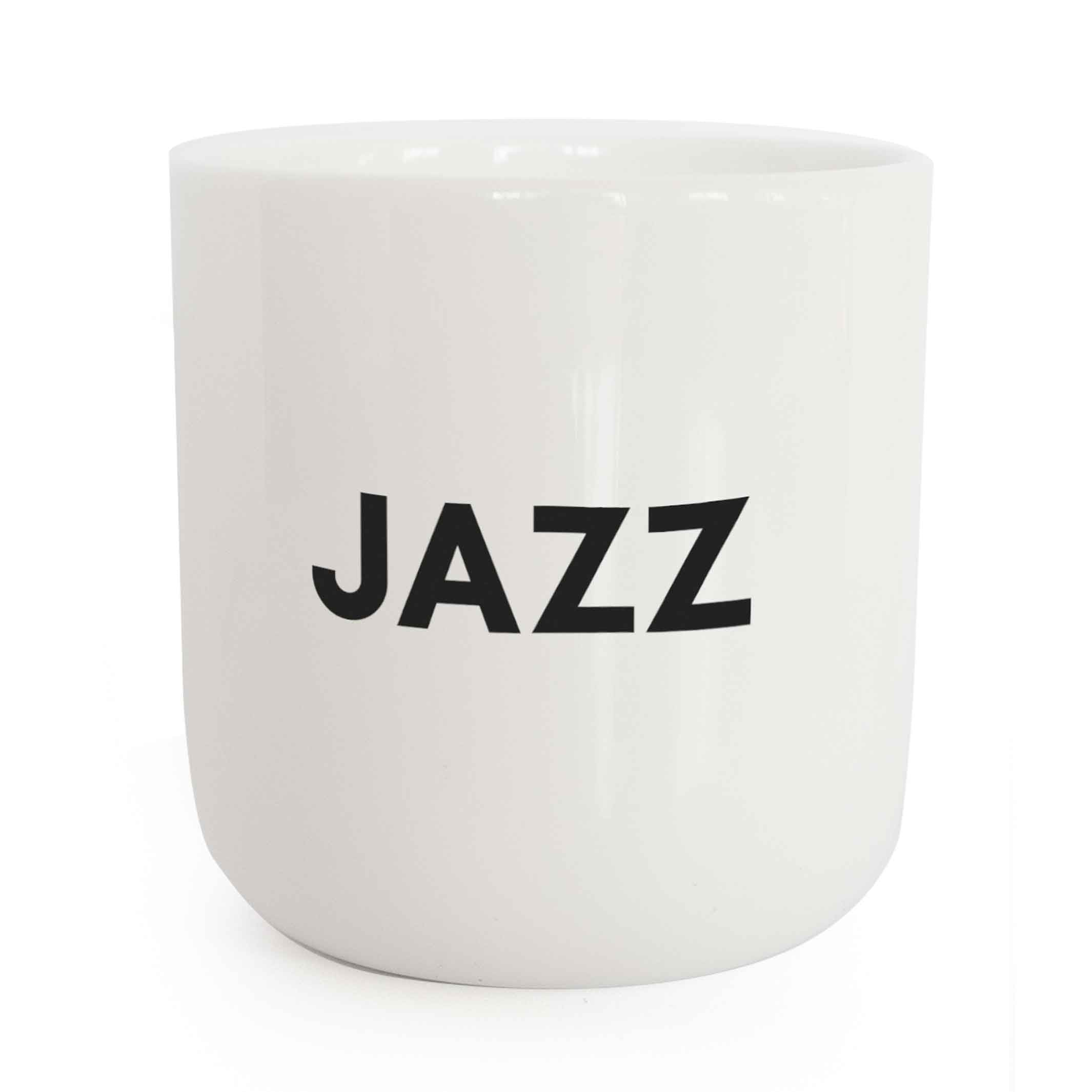 JAZZ | white coffee & tea MUG with black typo | Beat Collection | PLTY
