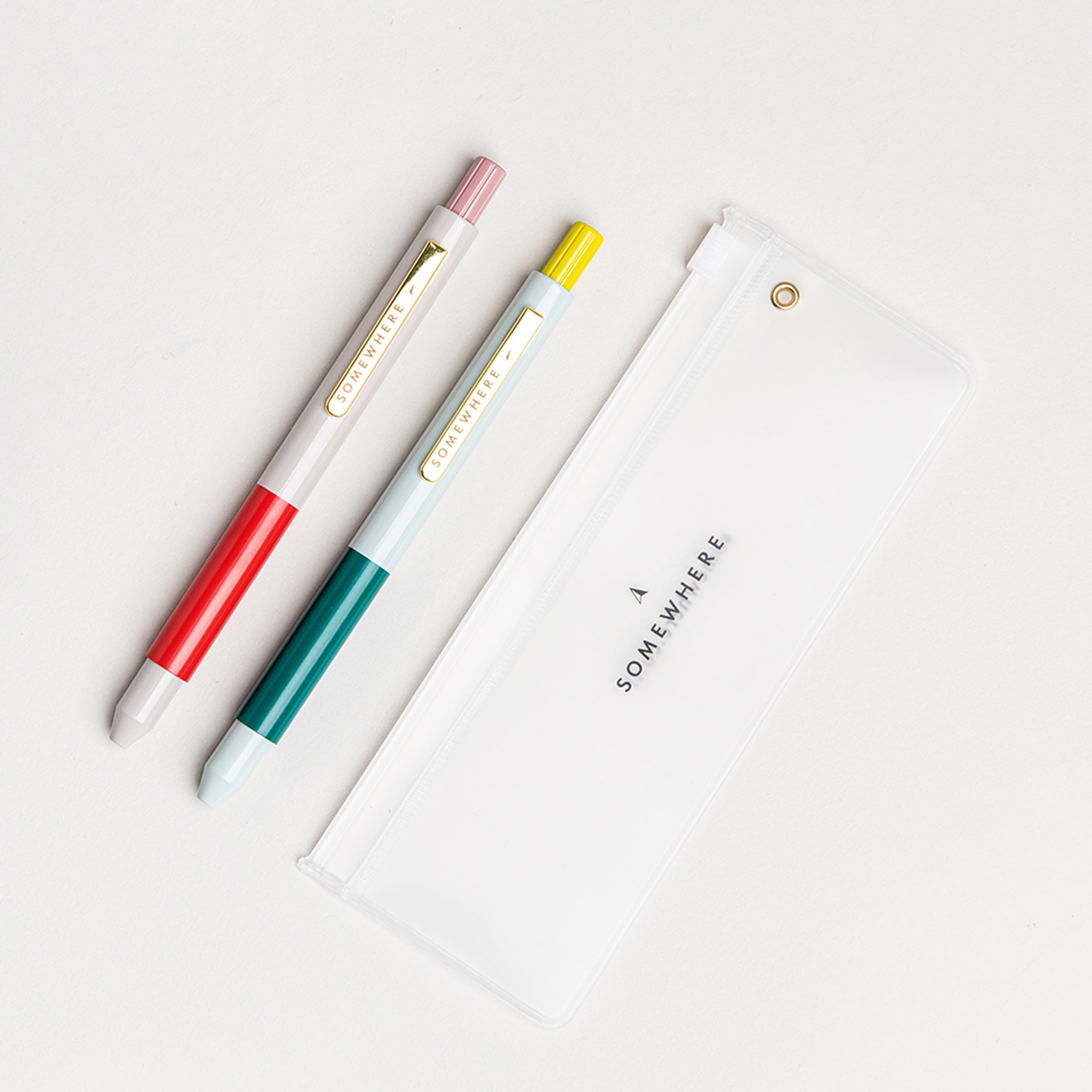 COLOR BLOCK BALLPOINT PENS - 2pcs PEN SET | Somewhere