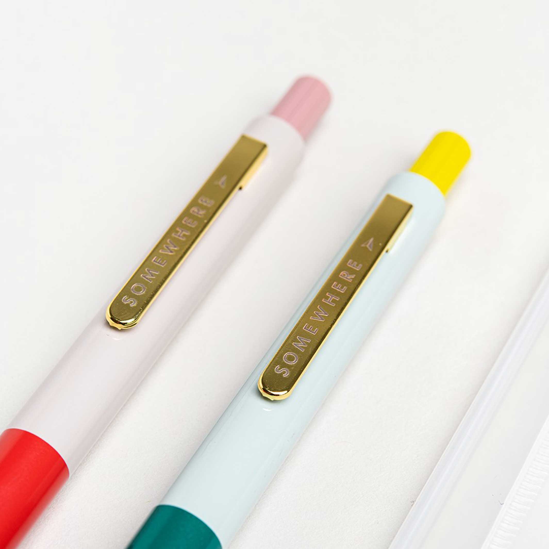 COLOR BLOCK BALLPOINT PENS - 2pcs PEN SET | Somewhere