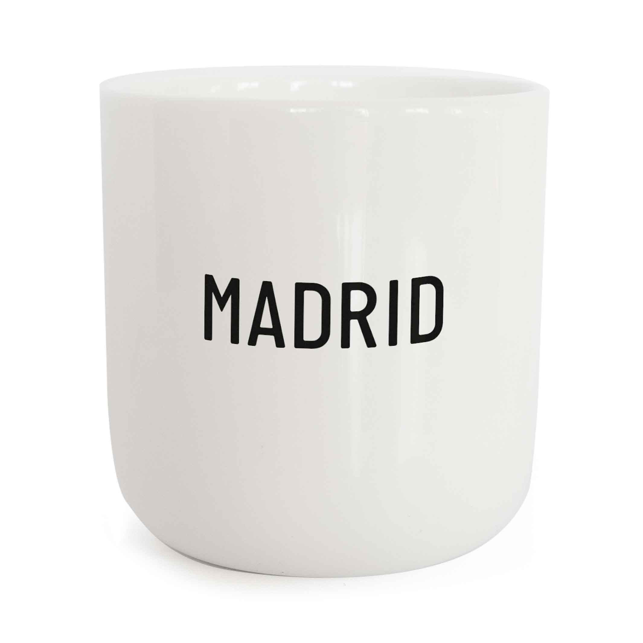 MADRID | weisser Kaffee- & Tee-BECHER mit schwarzer Typo | City Collection | PLTY