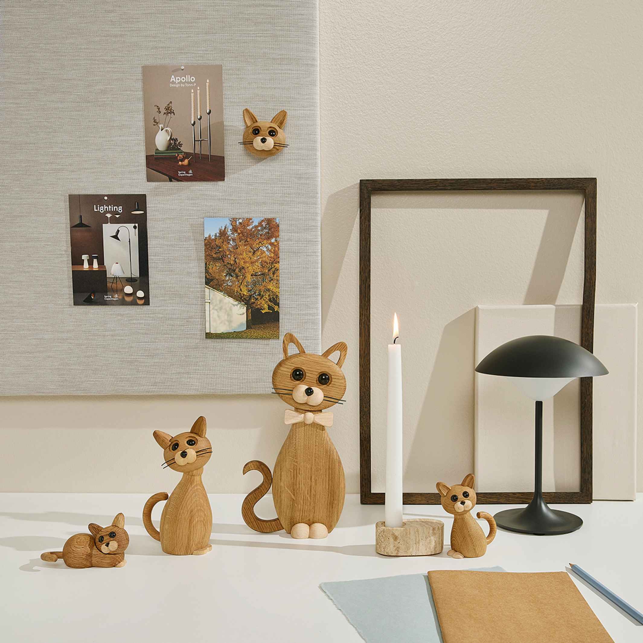 LUCKY THE CAT MAGNET - funny wooden magnetic CAT | Chresten Sommer | Spring Copenhagen