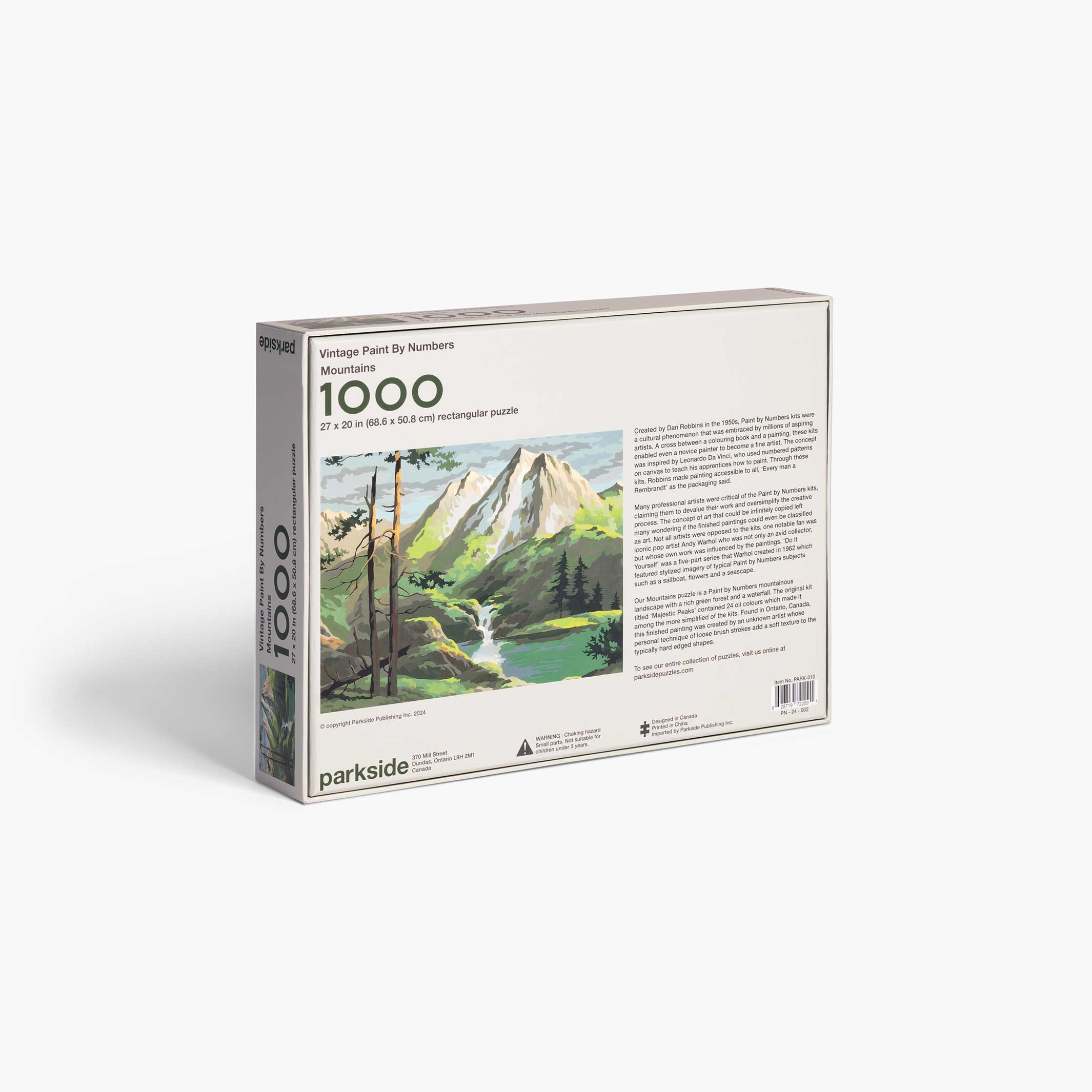 MOUNTAINS - Vintage Paint by Numbers - Puzzle 1.000 Teile | parkside