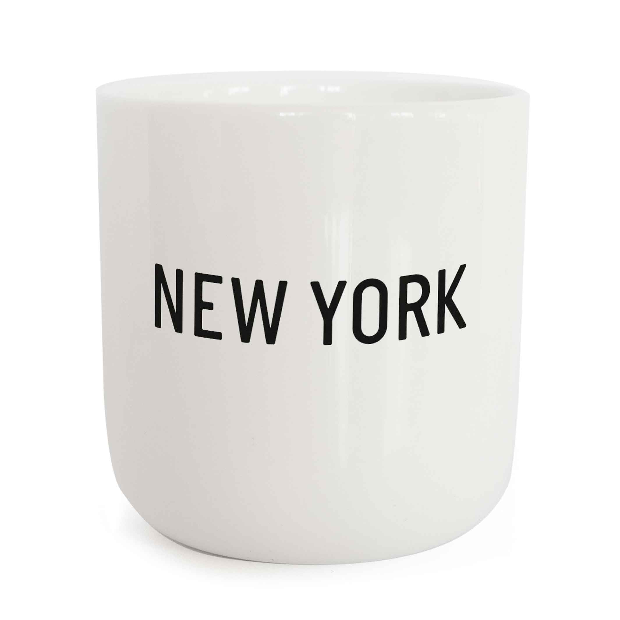 NEW YORK | weisser Kaffee- & Tee-BECHER mit schwarzer Typo | City Collection | PLTY