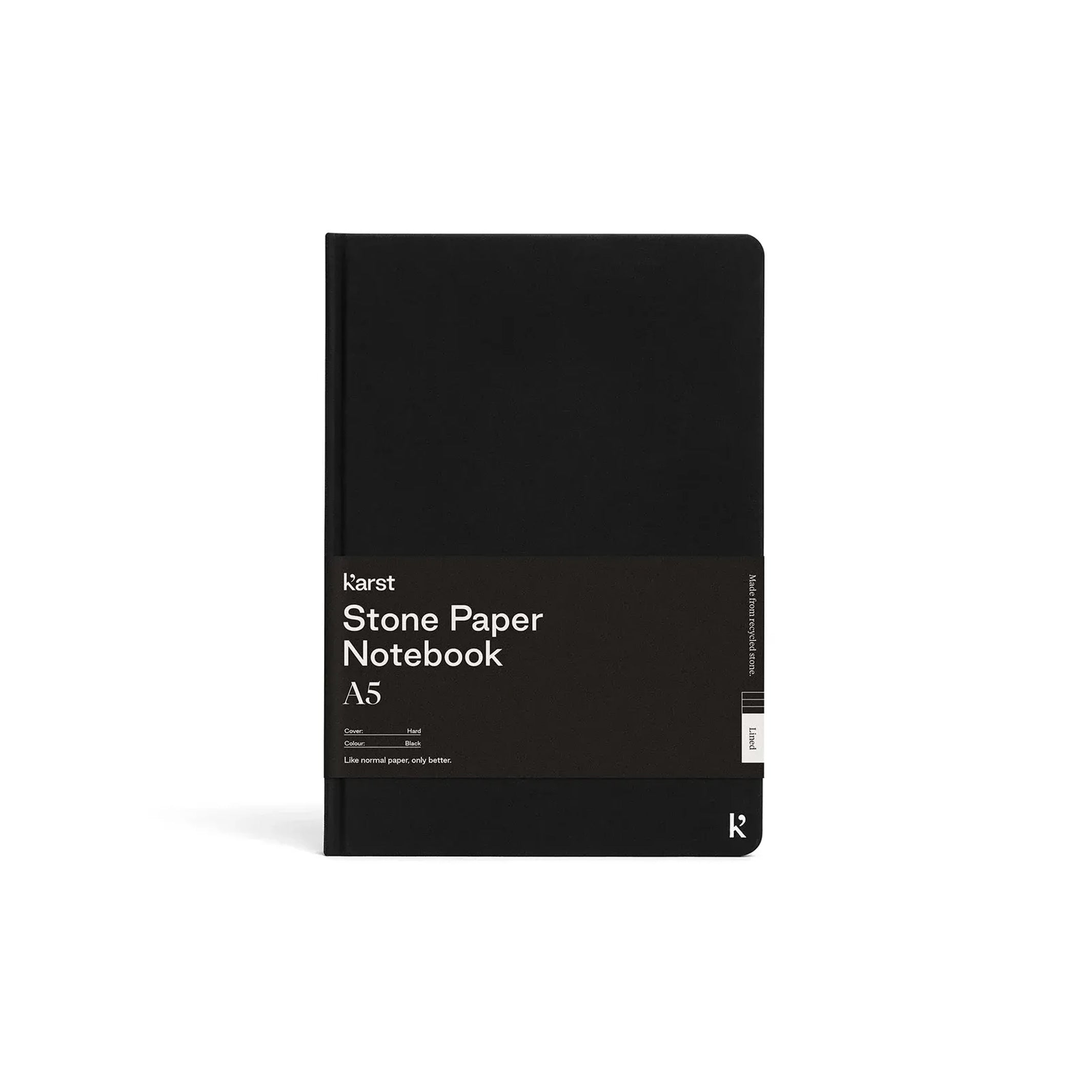 CARNET À Couverture rigide A5 | CARNET Noir | Papier de pierre karstique