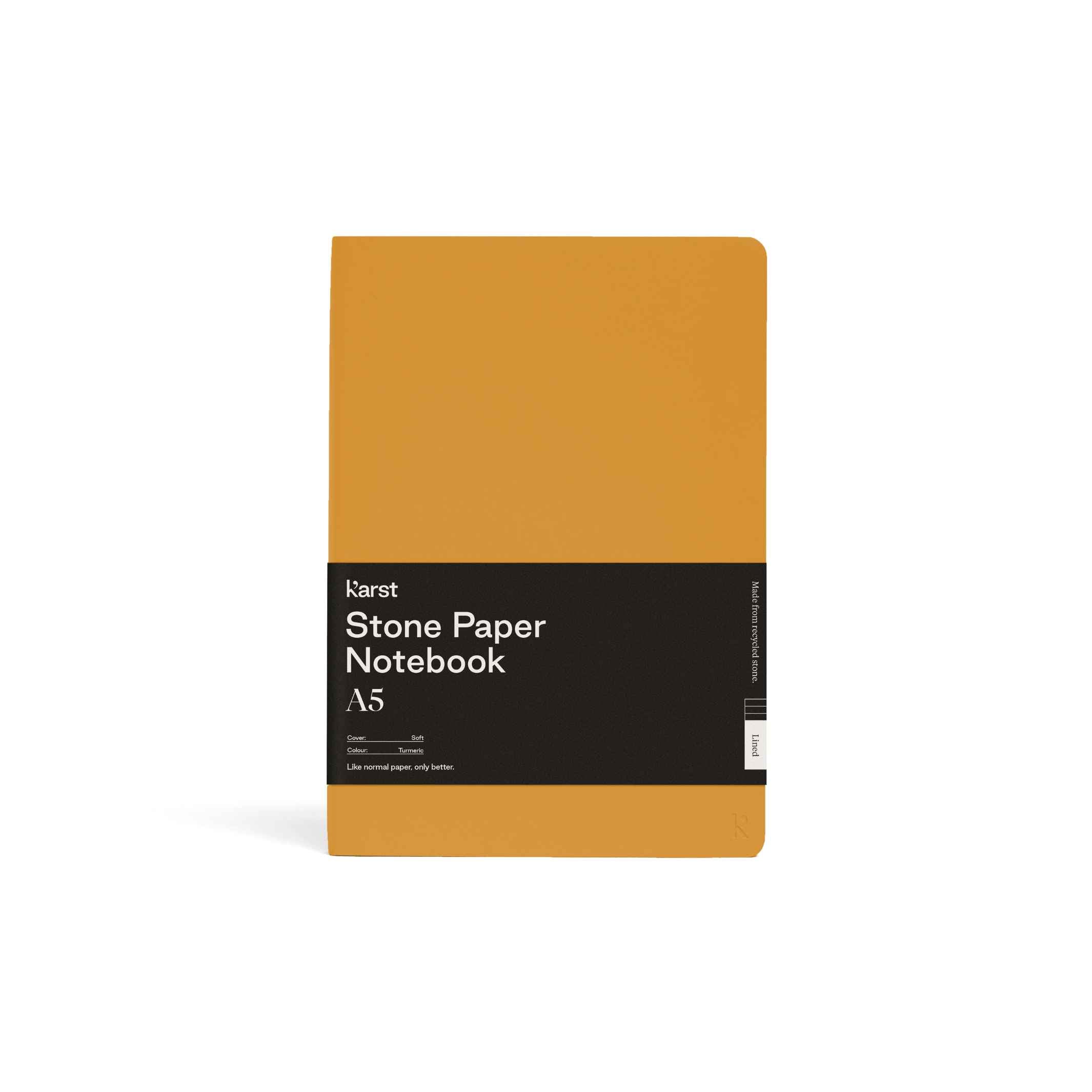 Softcover NOTEBOOK A5 - Turmeric-gelbes NOTIZBUCH | Karst Stone Paper