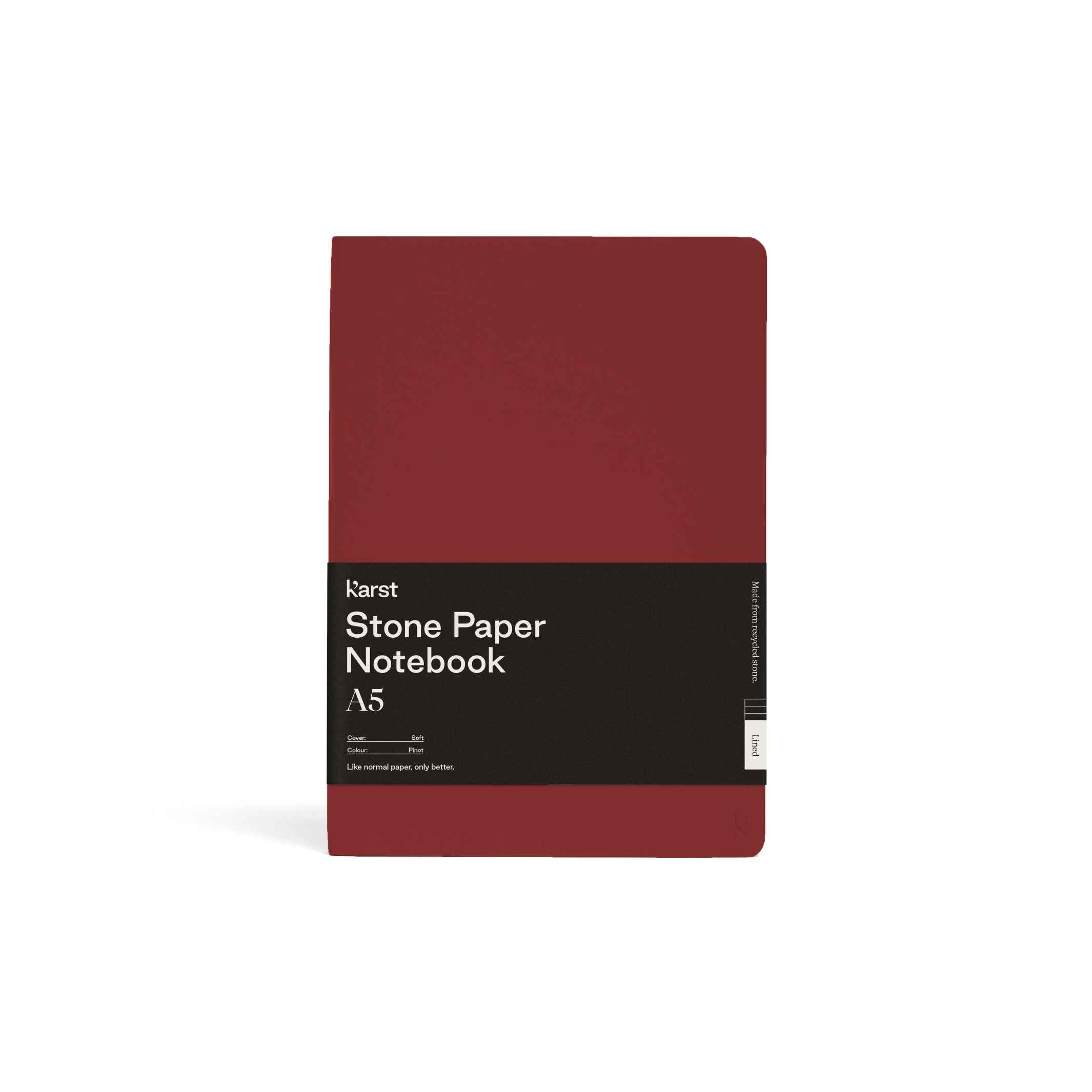 Softcover NOTEBOOK A5 - Pinot-rotes NOTIZBUCH | Karst Stone Paper