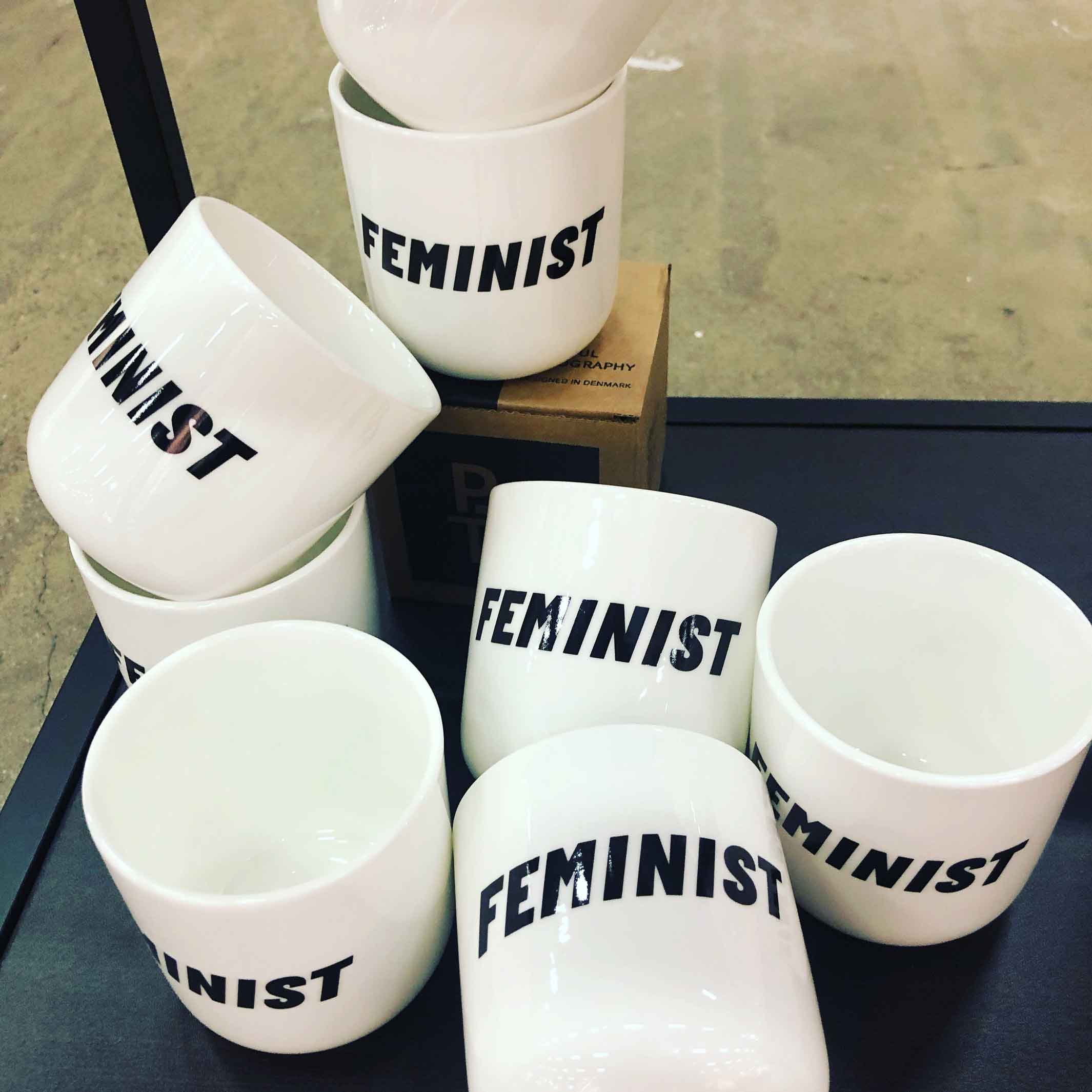 FEMINIST | white coffee & tea MUG with black typo | Attitude Collection | PLTY