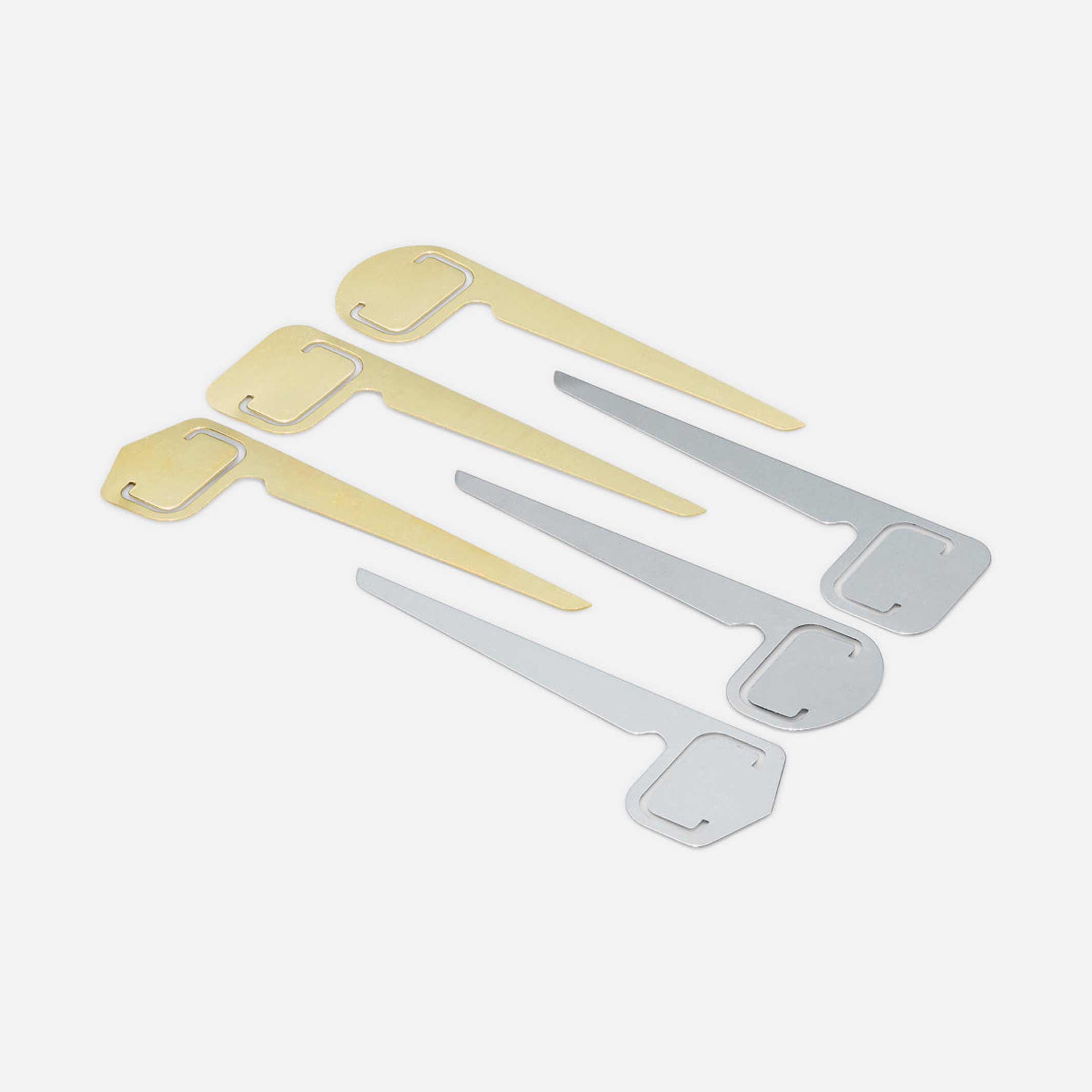 PAGE INDICATORS | Set of 6 brass & stainless BOOKMARKS | Craighill