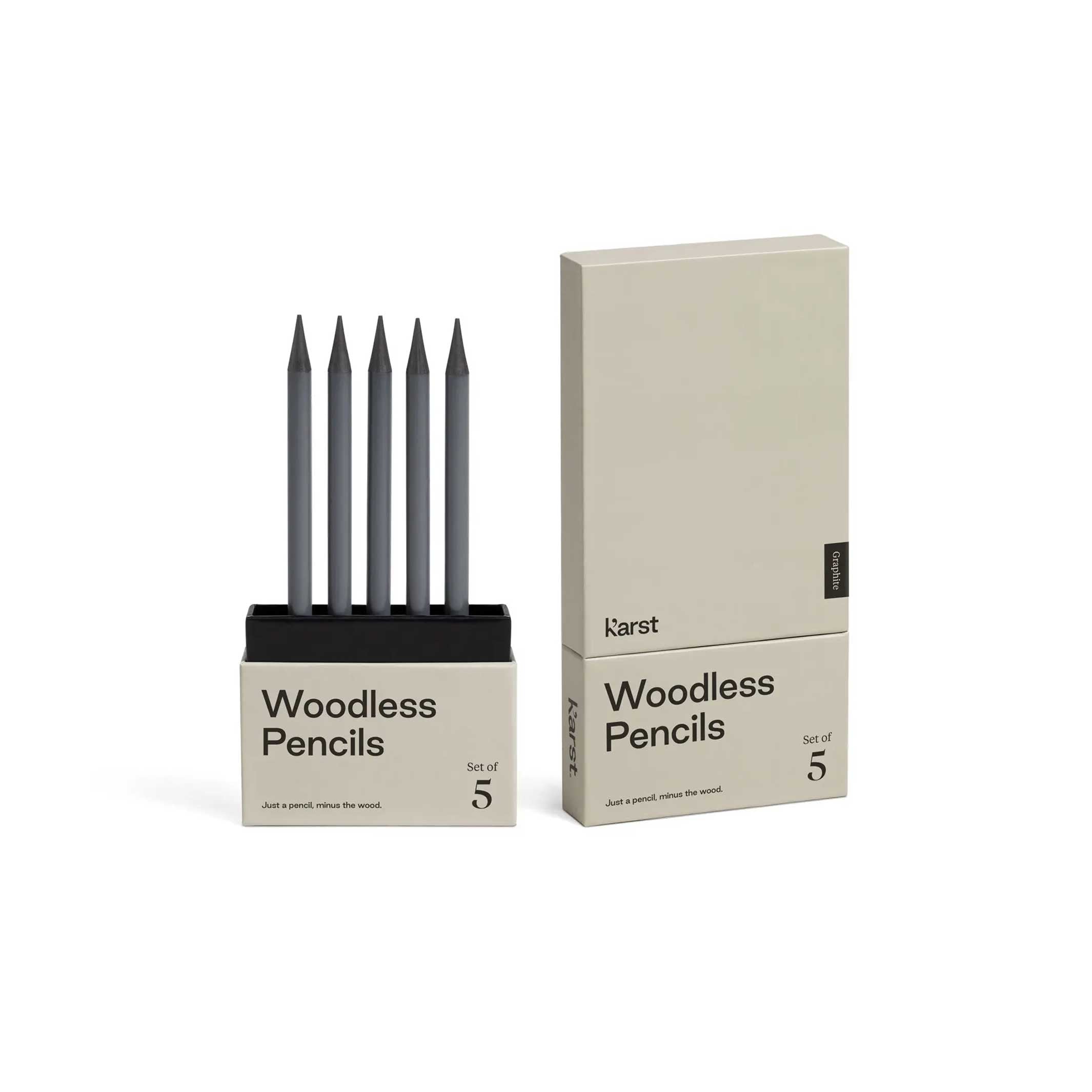 WOODLESS PENCILS | Set of 5 solid graphite PENCILS | 2B | Karst Stone Paper