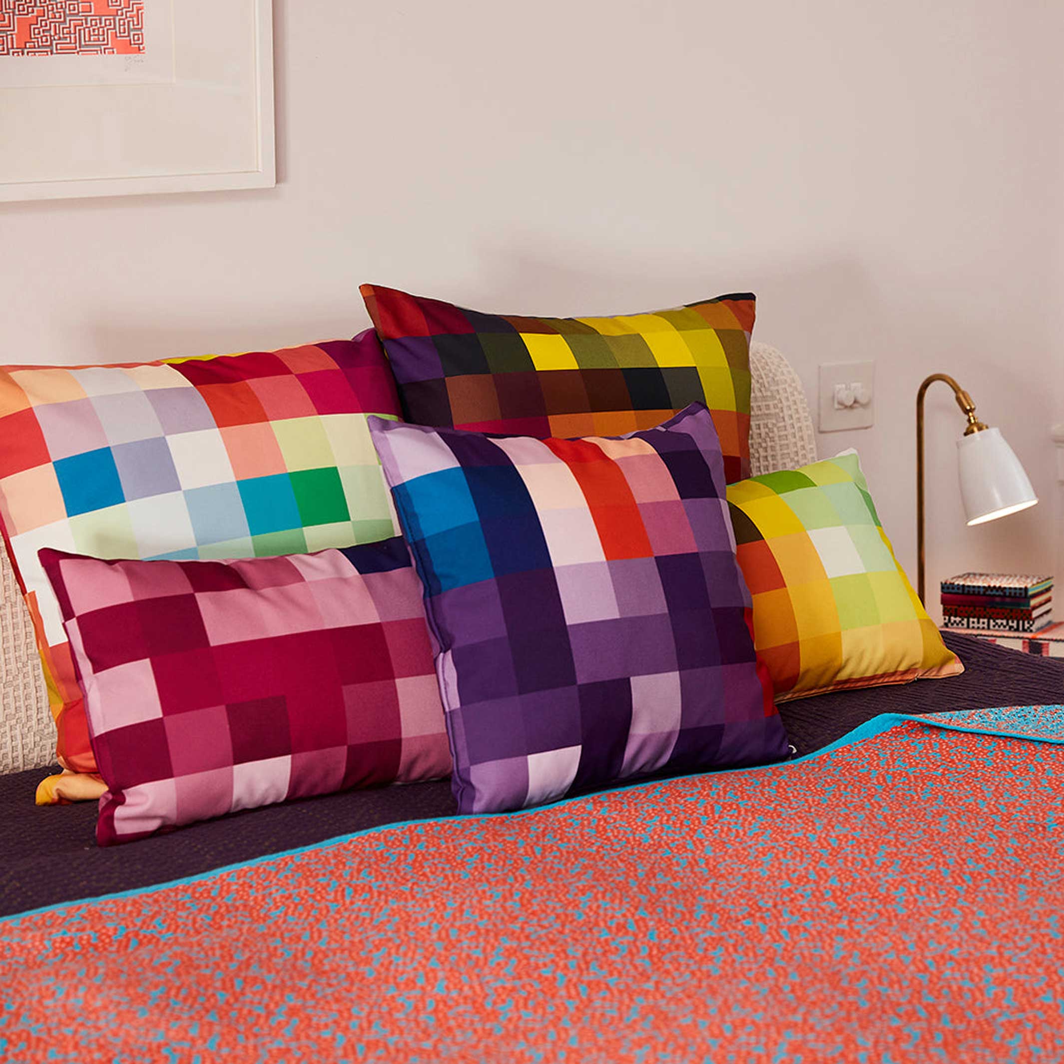 PIXEL CUSHION SPIRIT - Multicolor Cushion - 50x50 cm - 100% Trevira CS | Cristian Zuzunaga