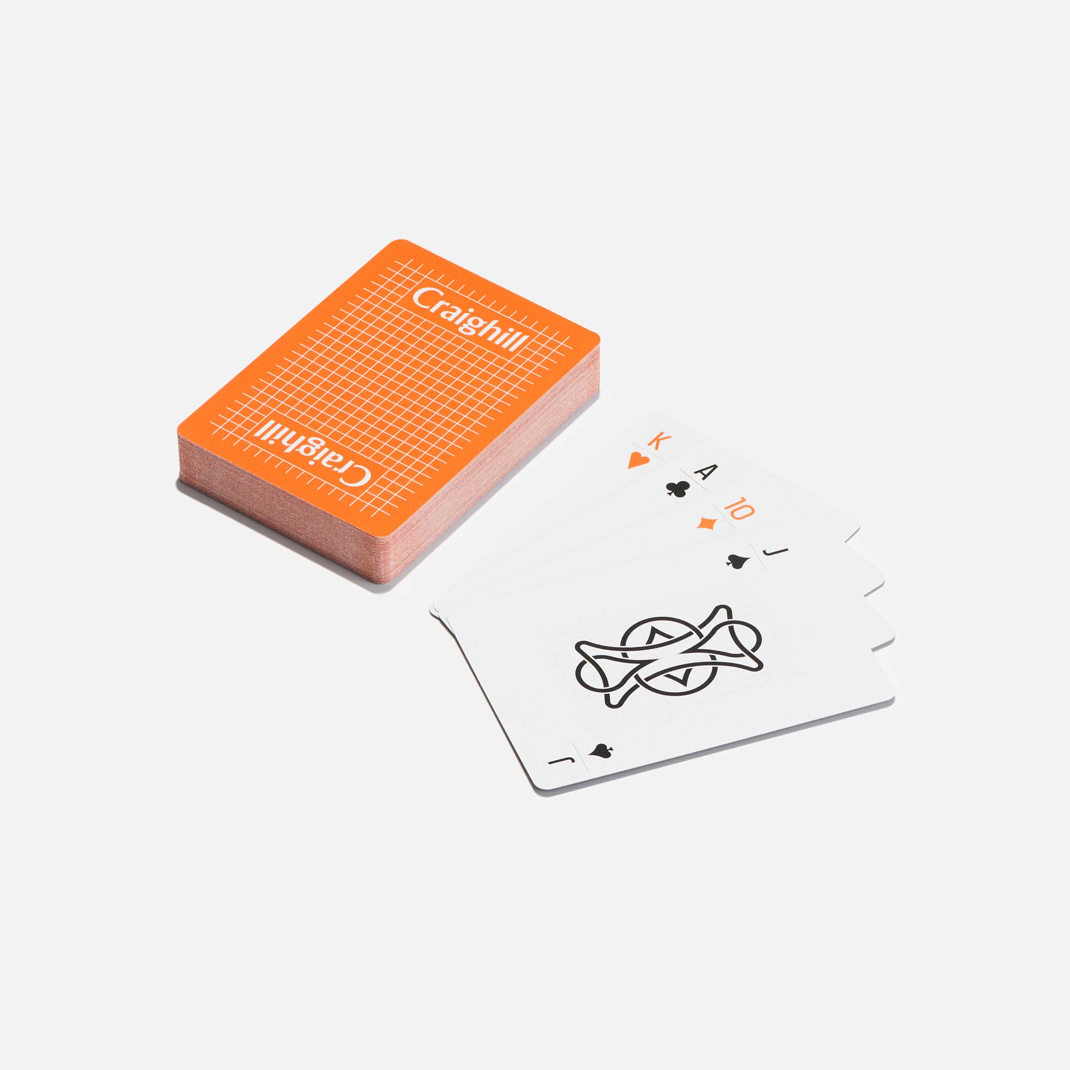 PLAYING CARDS | Orange SPIEL-KARTEN in weisser Verpackung | Craighill