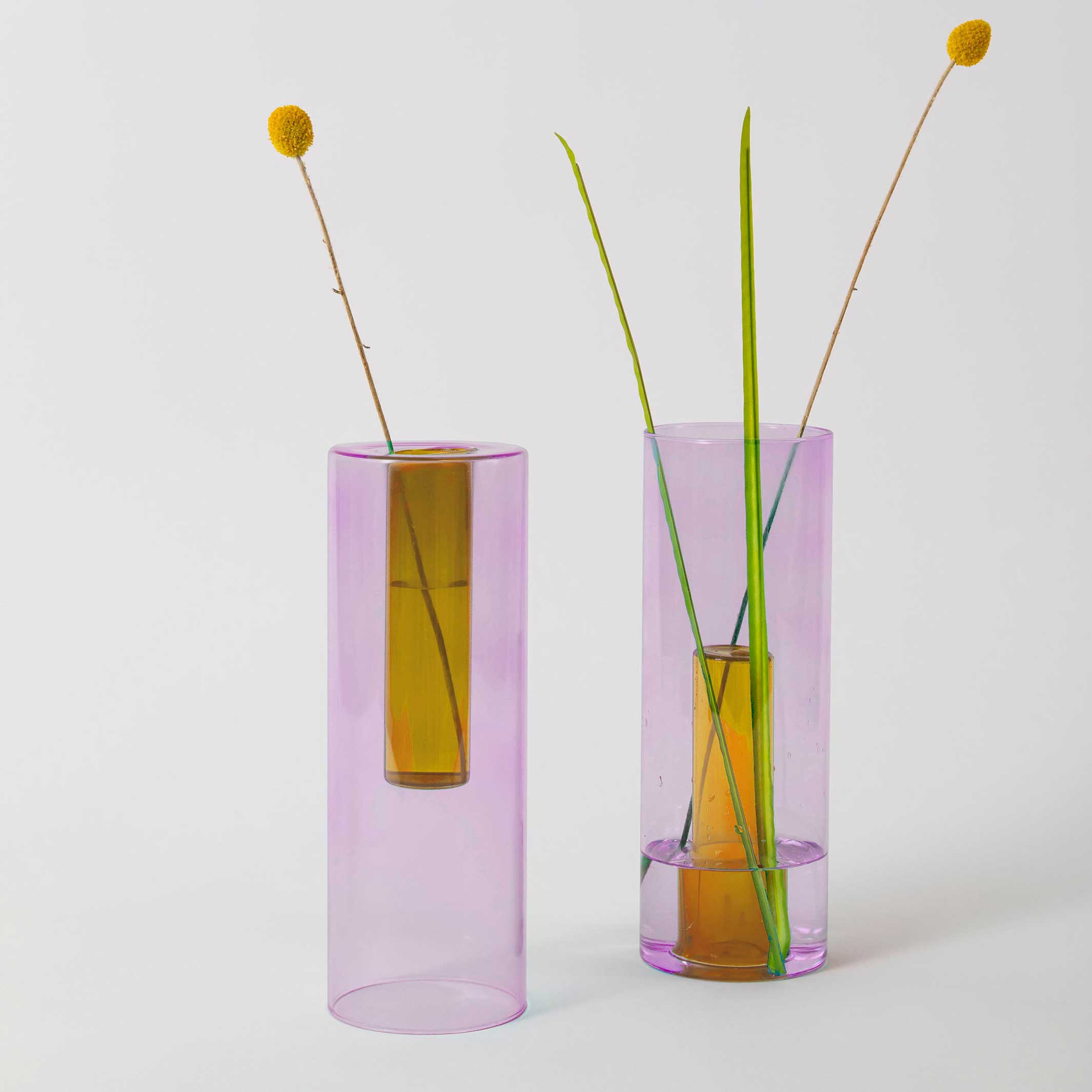 REVERSIBLE GLASS VASE - Glas-VASE - Flieder & Pfirsich | Block Design