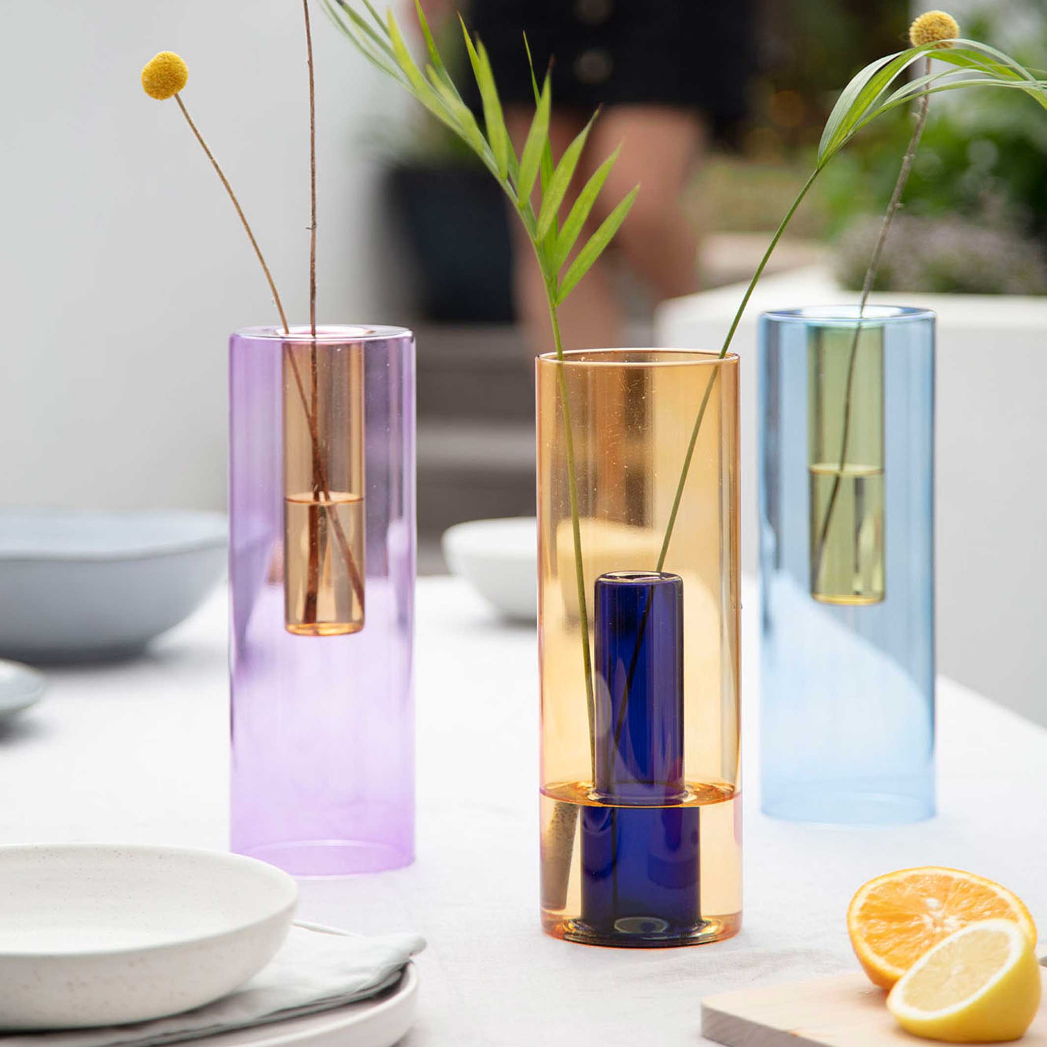 REVERSIBLE GLASS VASE - Glas-VASE - Flieder & Pfirsich | Block Design