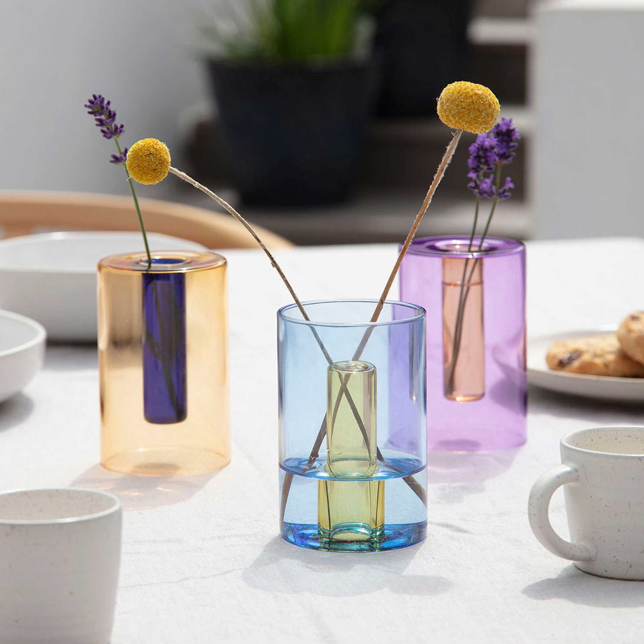 REVERSIBLE GLASS VASE - Glas-VASE - Flieder & Pfirsich | Block Design