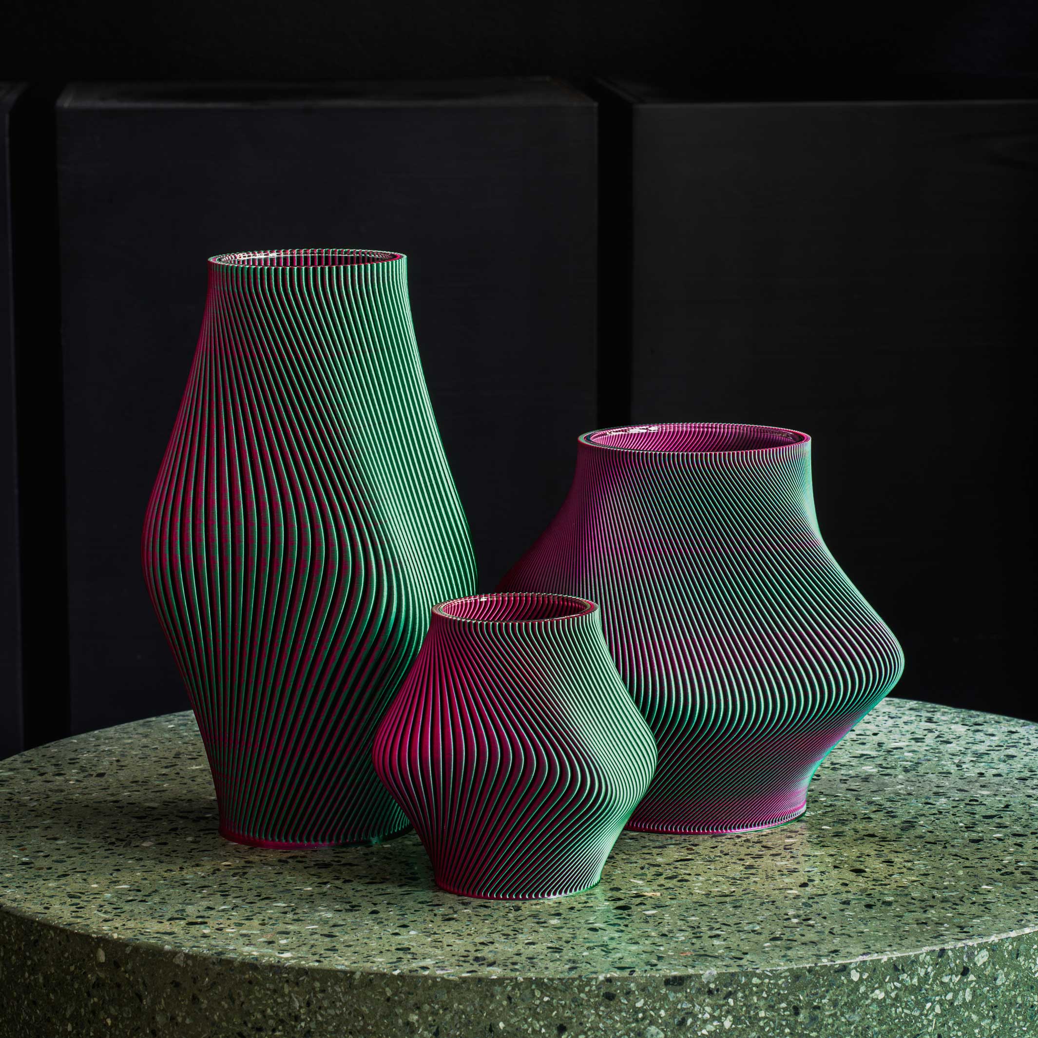 BLOZ VASE Watermelon | 3D printed VASE with inner glass vase | 20 cm high | Sheyn