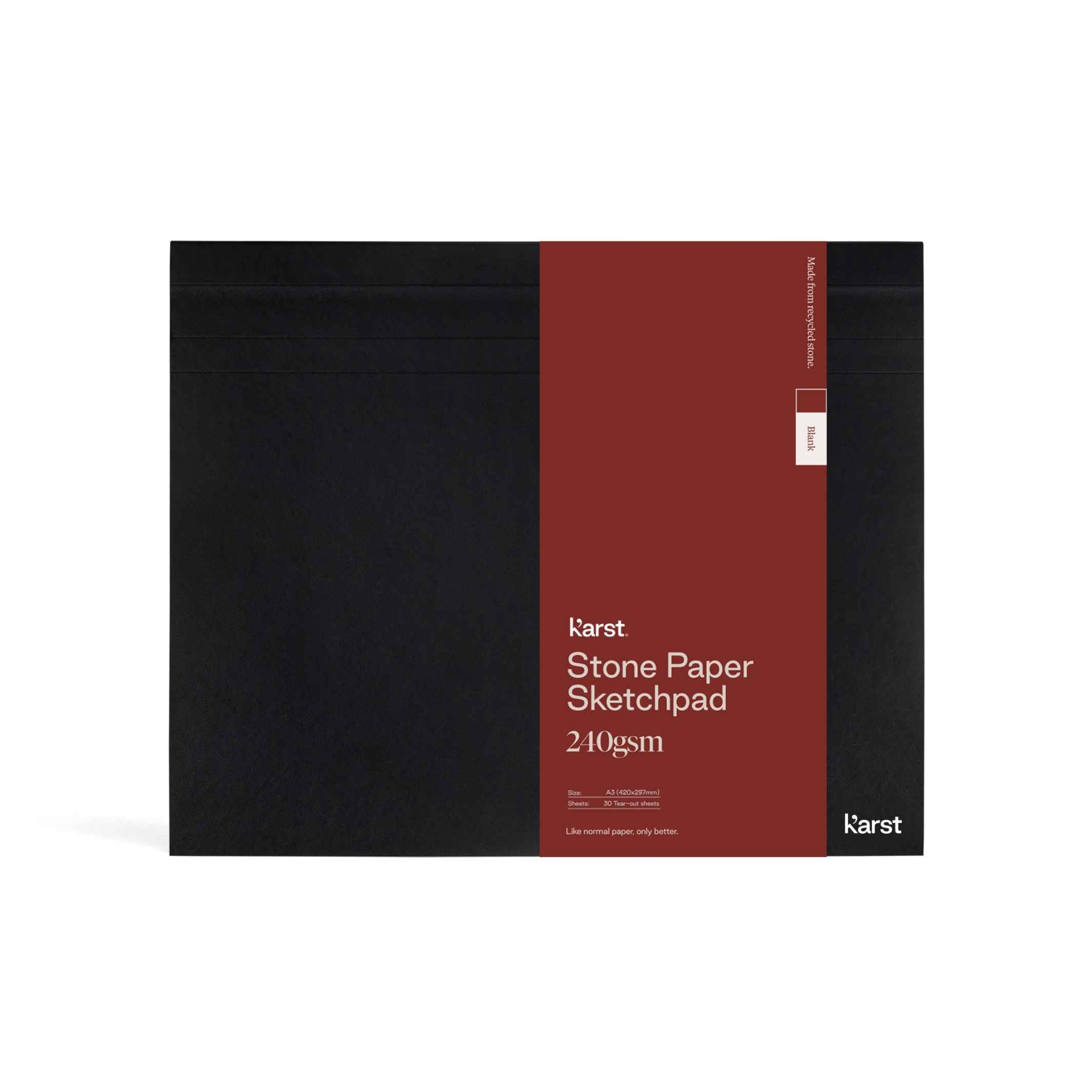 Hardcover SKETCHPAD - Schwarzer SKIZZENBLOCK | Karst Stone Paper