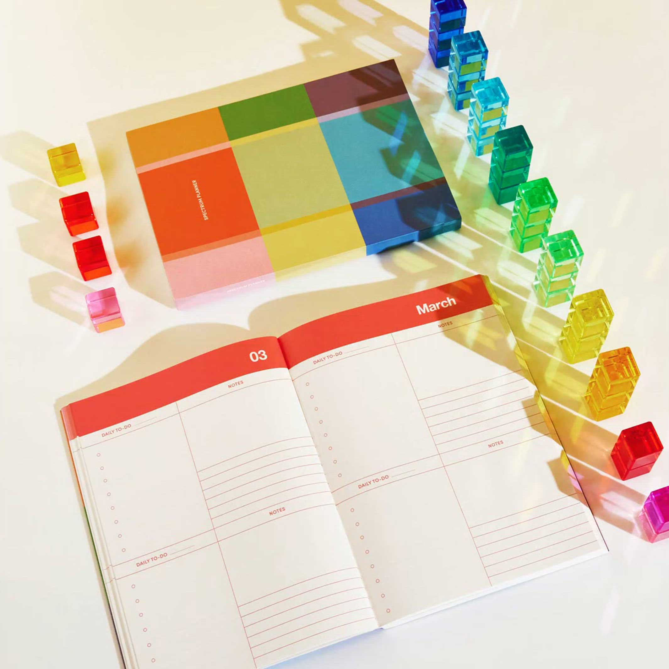 RAINBOW SPECTRUM PLANNER | un-dated ANNUAL PLANNER & DIARY | 256 pages | Poketo