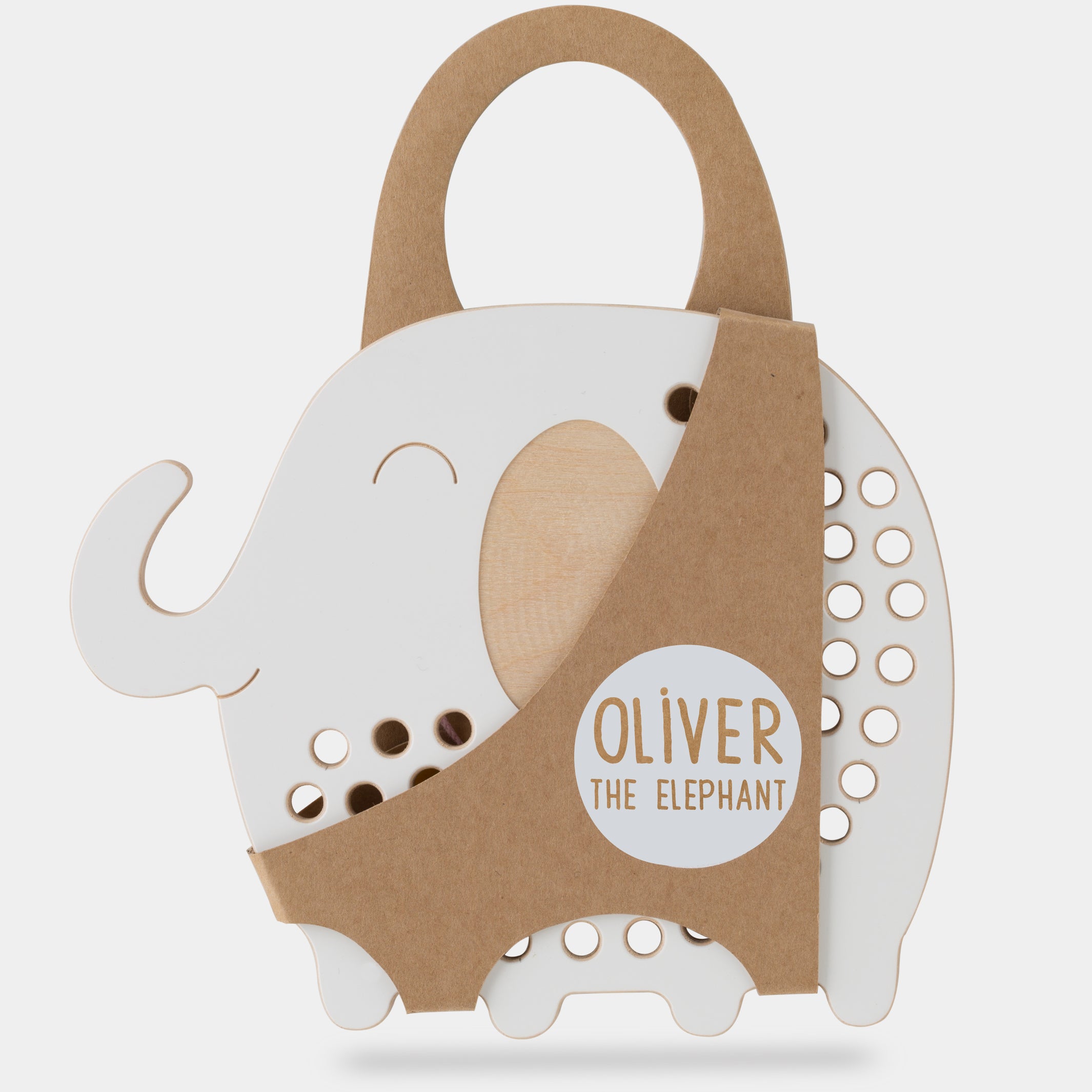OLIVER THE ELEPHANT - Fädelspielzeug aus Holz - Montessori - Elefant | milin